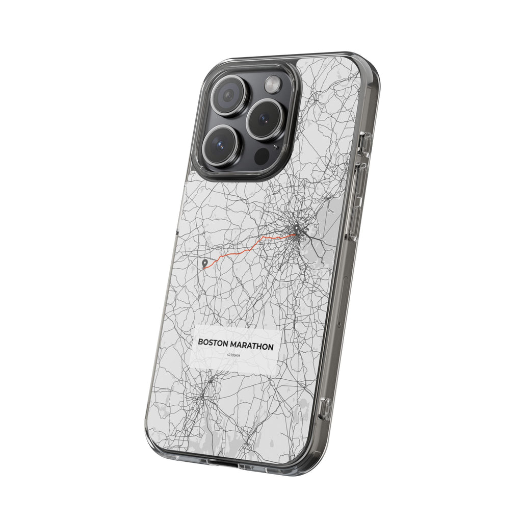 Boston Marathon Route Clear Impact-Resistant Phone Case