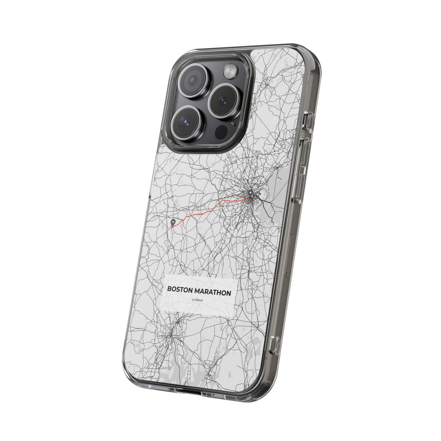 Boston Marathon Route Clear Impact-Resistant Phone Case