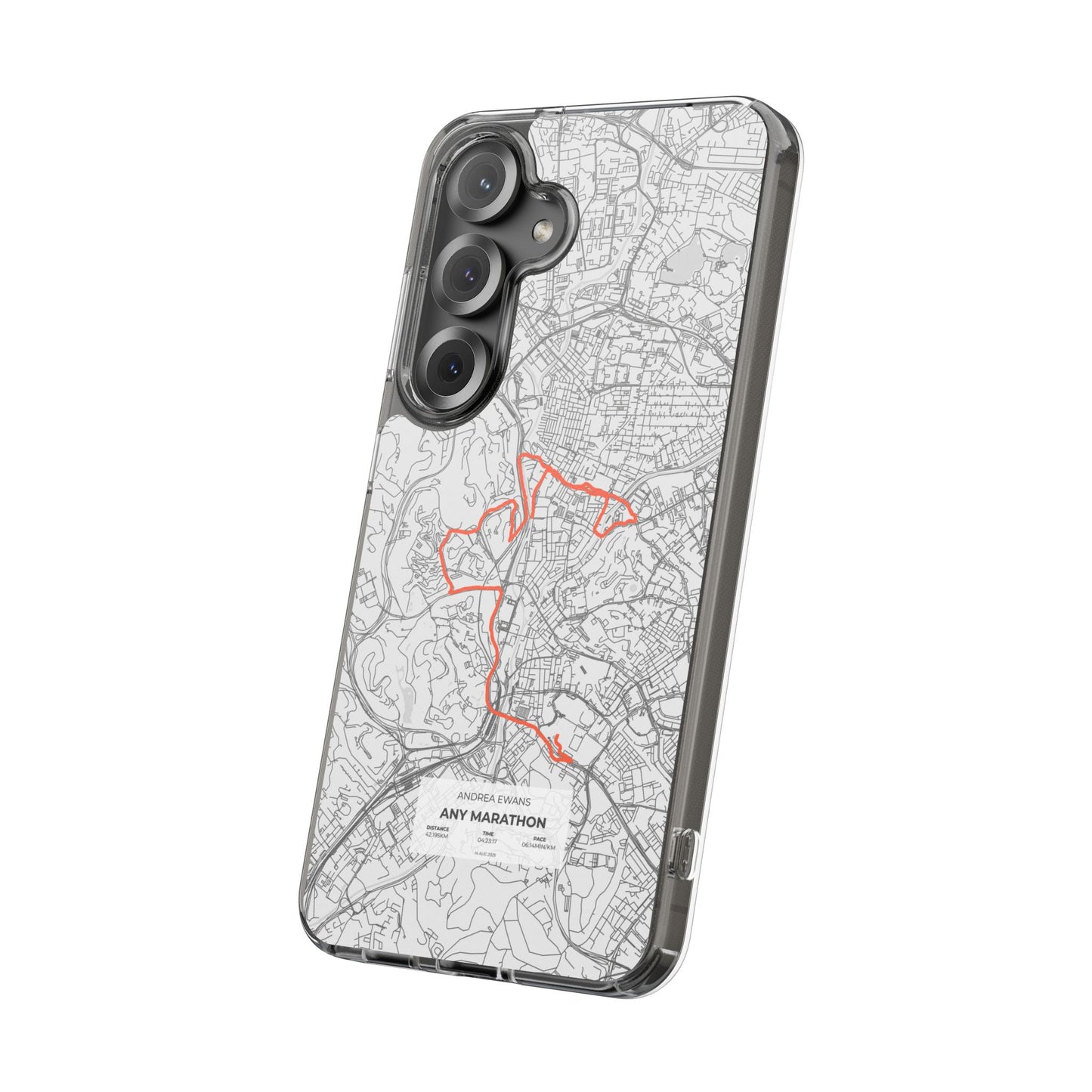 Customized Marathon Route Clear Impact-Resistant Phone Case