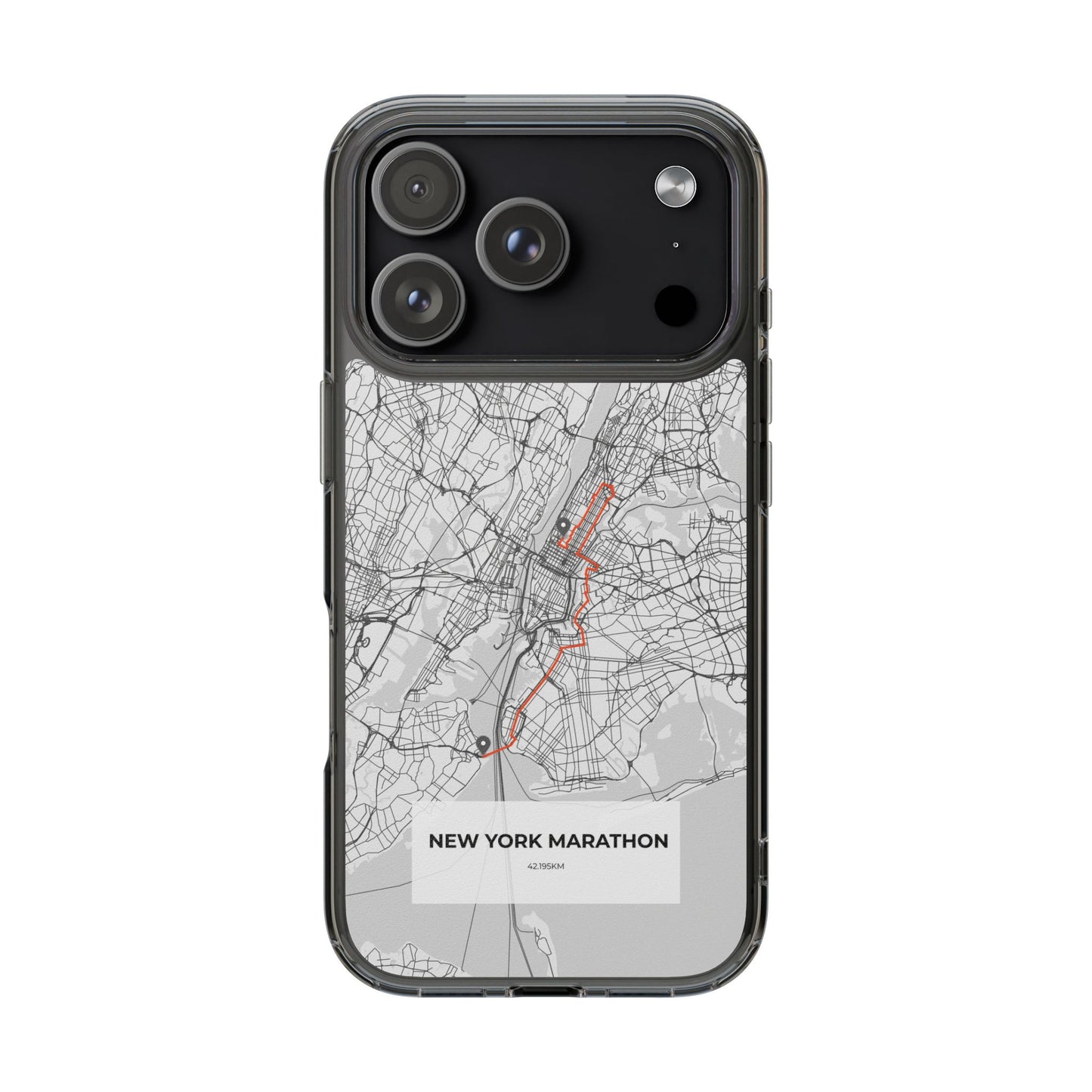 New York Marathon Route Clear Impact-Resistant Phone Case