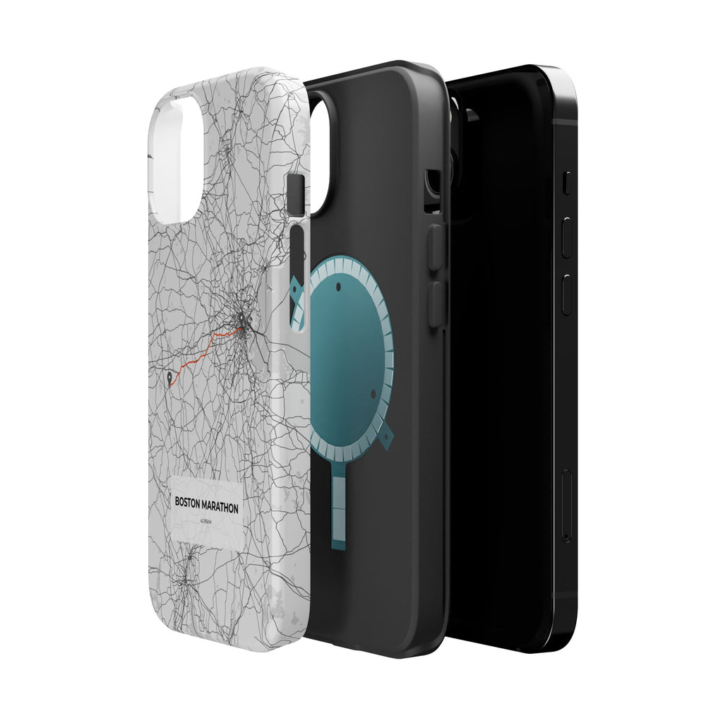 Boston Marathon Route Magnetic Impact-Resistant Phone Case