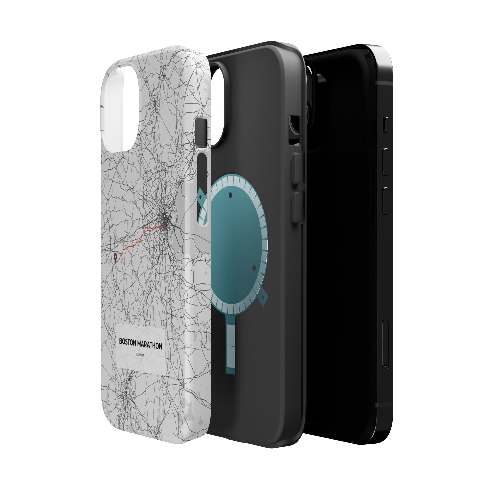 Boston Marathon Route Magnetic Impact-Resistant Phone Case
