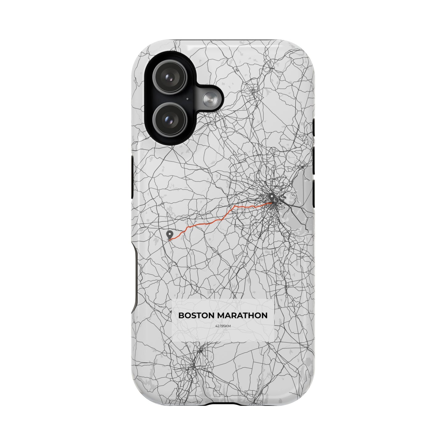 Boston Marathon Route Magnetic Impact-Resistant Phone Case