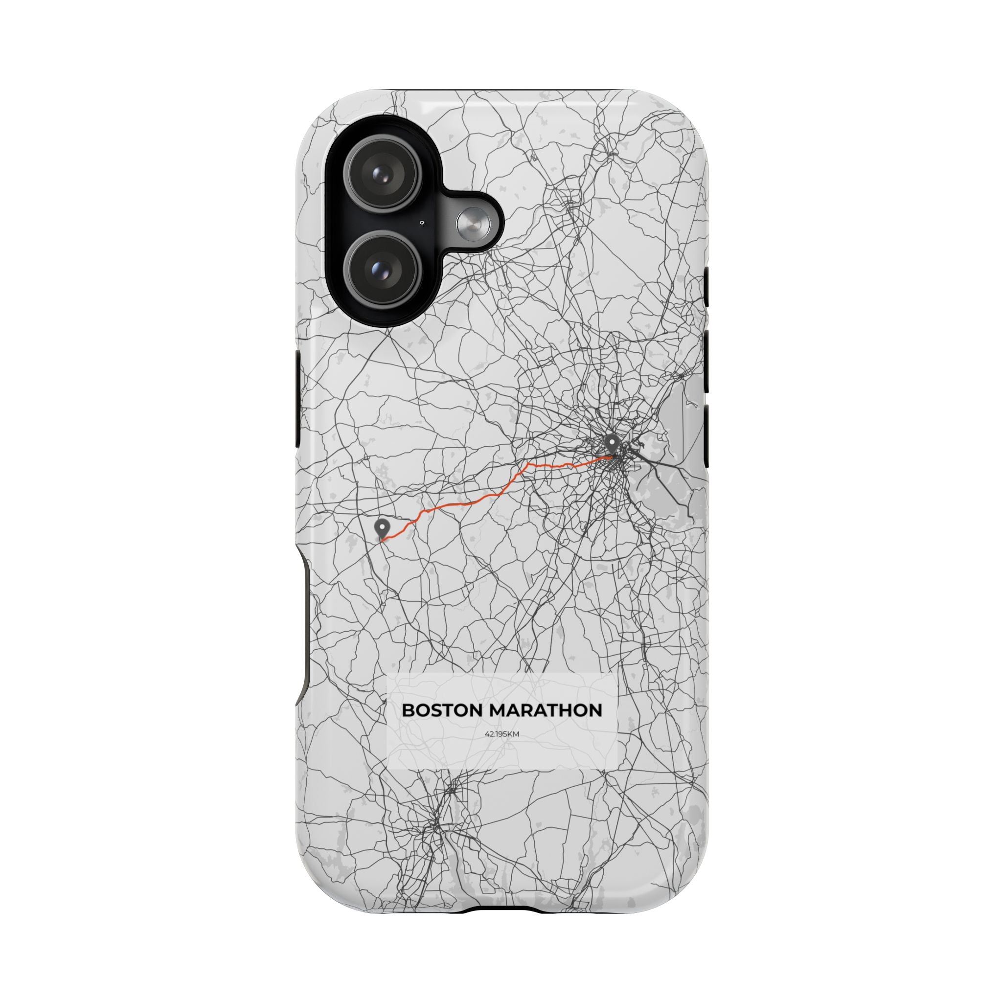 Boston Marathon Route Magnetic Impact-Resistant Phone Case