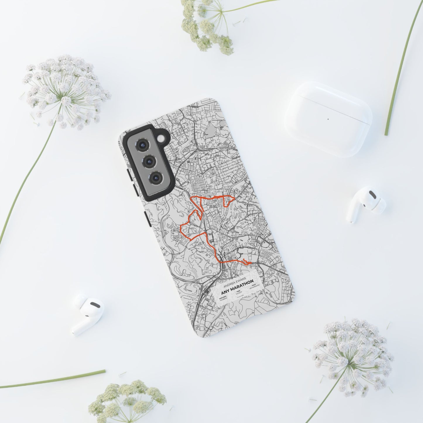 Customized Marathon Route Tough Phone Case