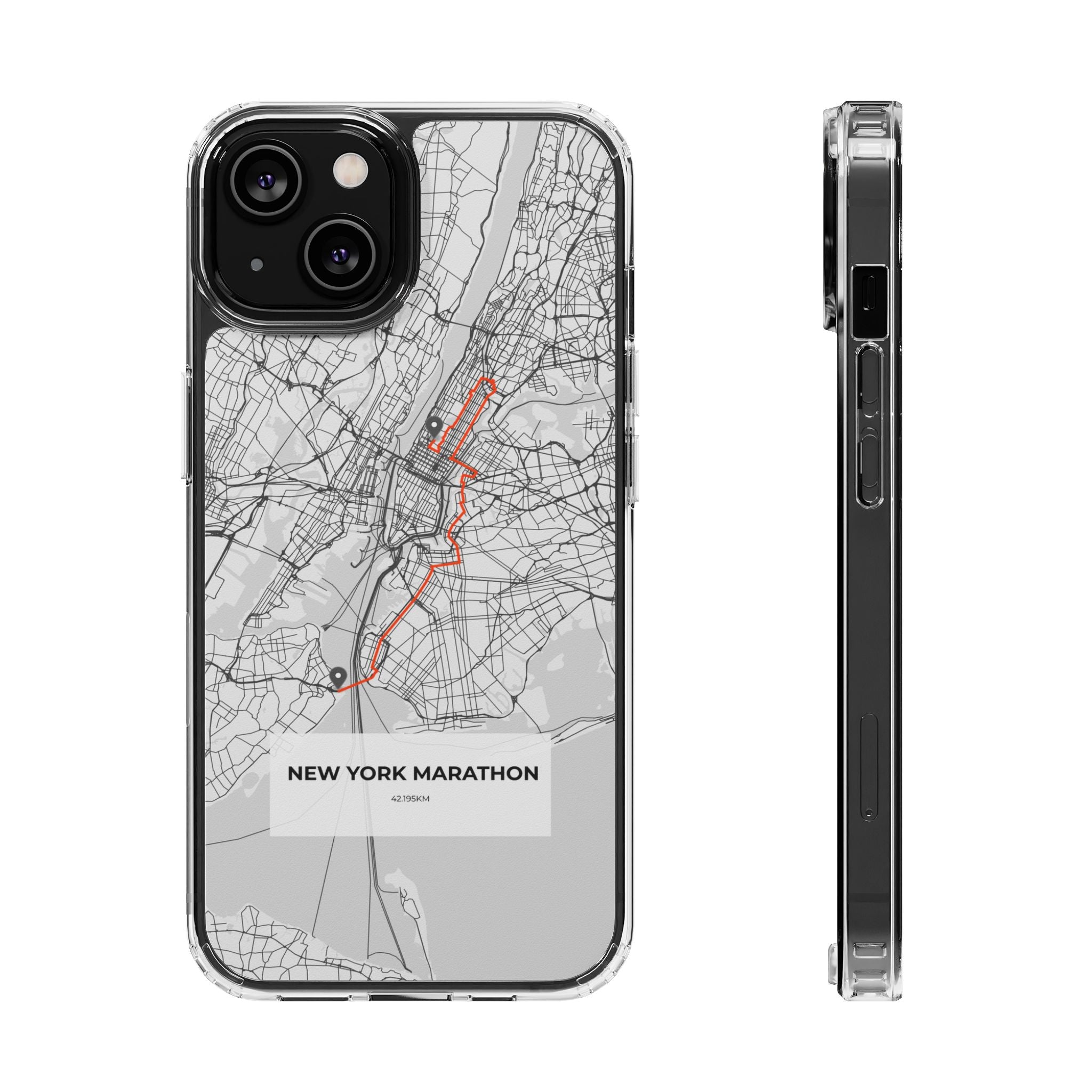 New York Marathon Route Magnetic Clear Impact-Resistant Phone Case