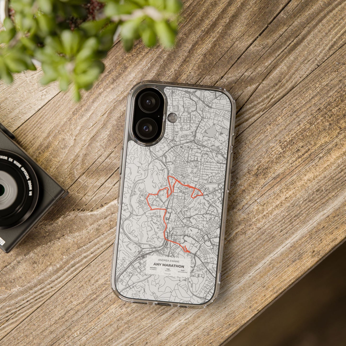 Customized Marathon Route Clear Impact-Resistant Phone Case