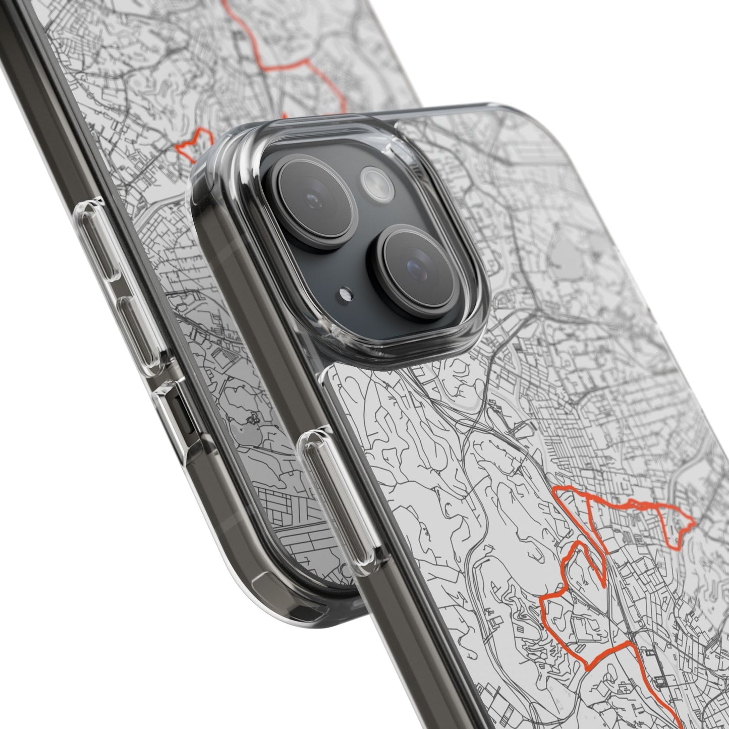 Customized Marathon Route Clear Impact-Resistant Phone Case