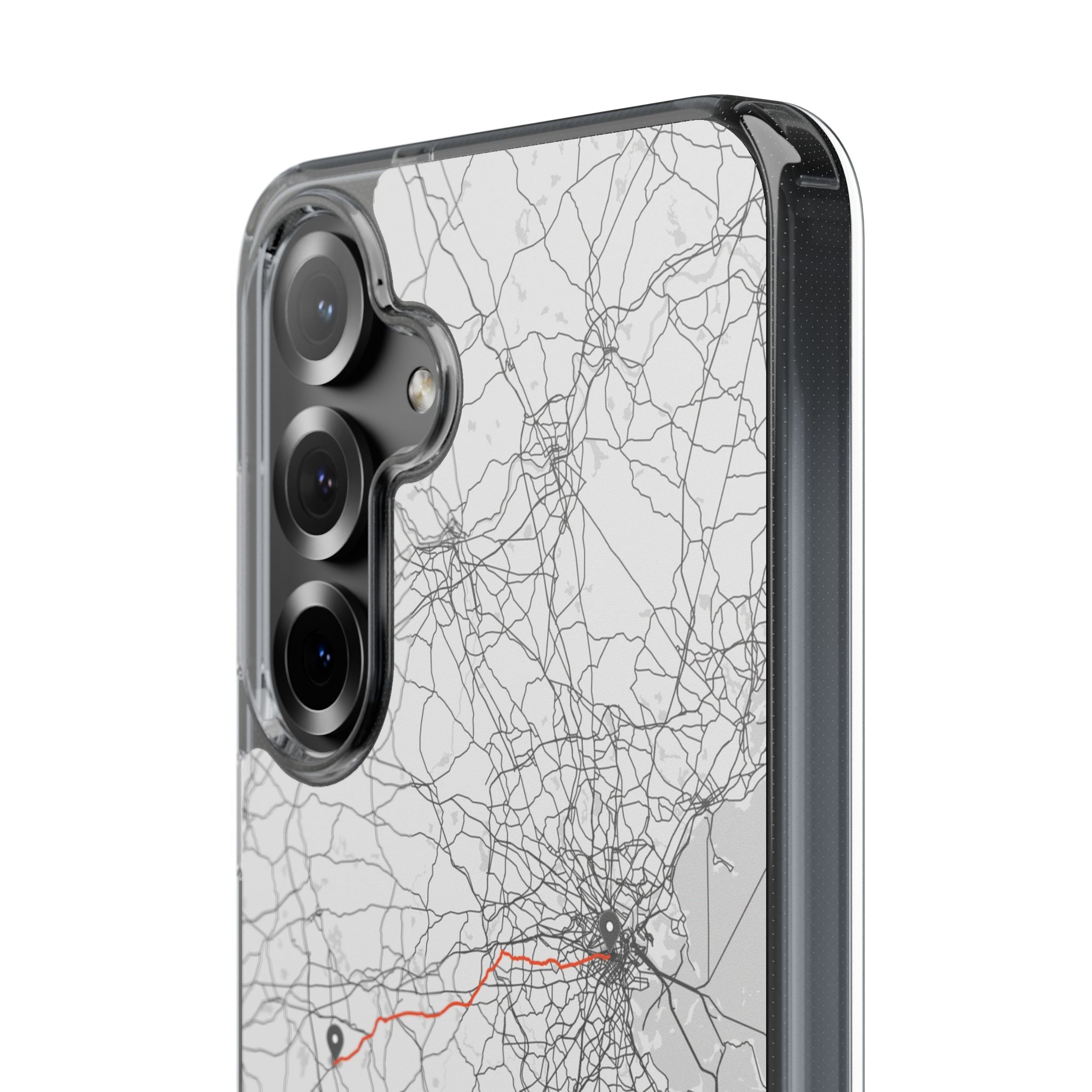 Boston Marathon Route Clear Impact-Resistant Phone Case