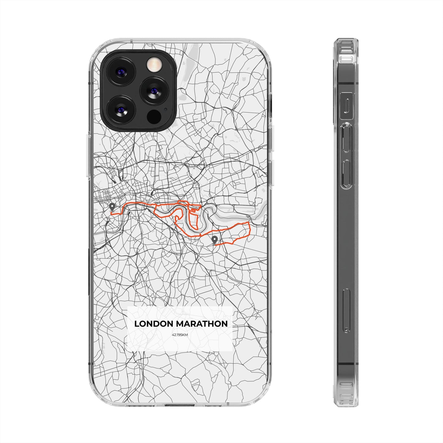 London Marathon Route Clear Impact-Resistant Phone Case