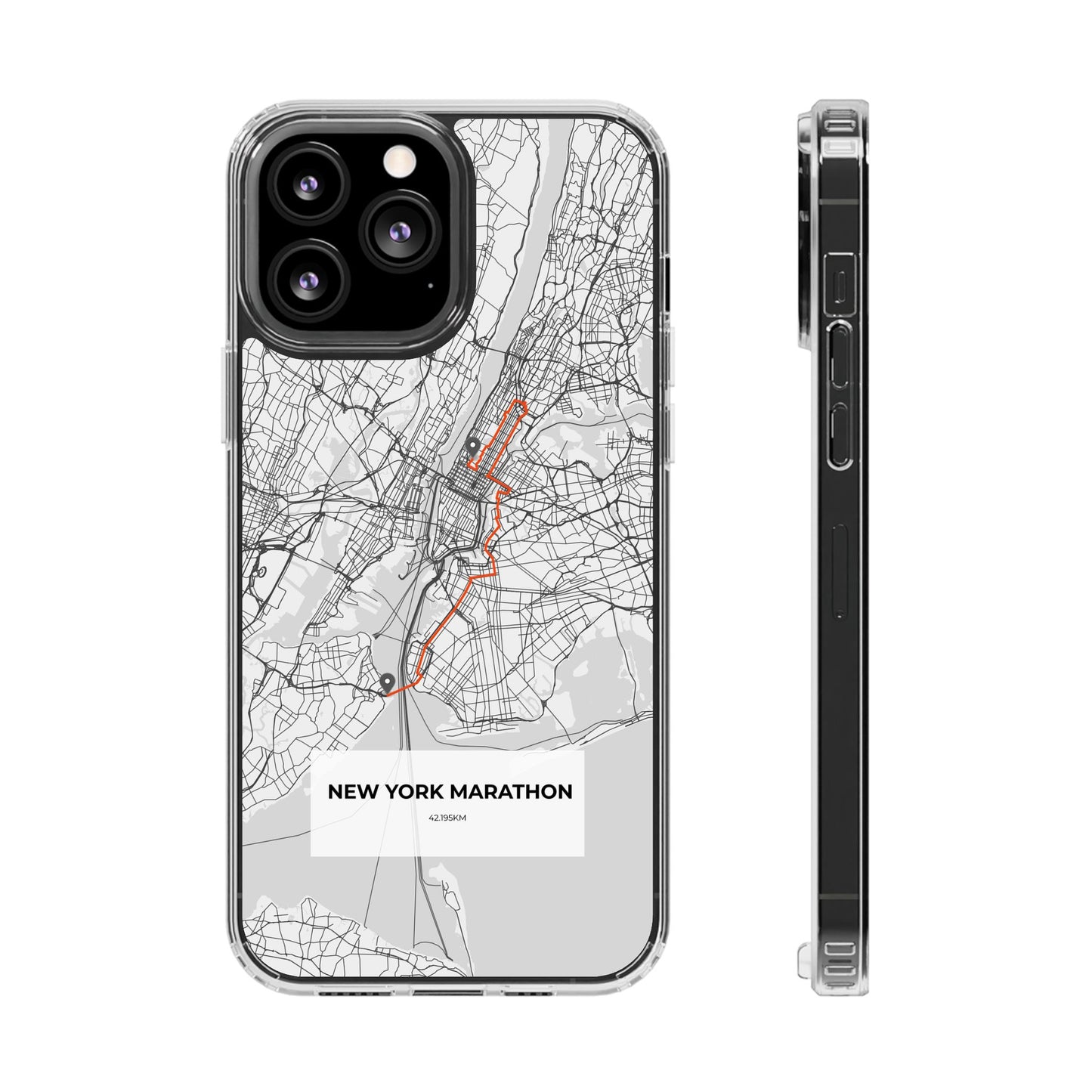 New York Marathon Route Clear Impact-Resistant Phone Case