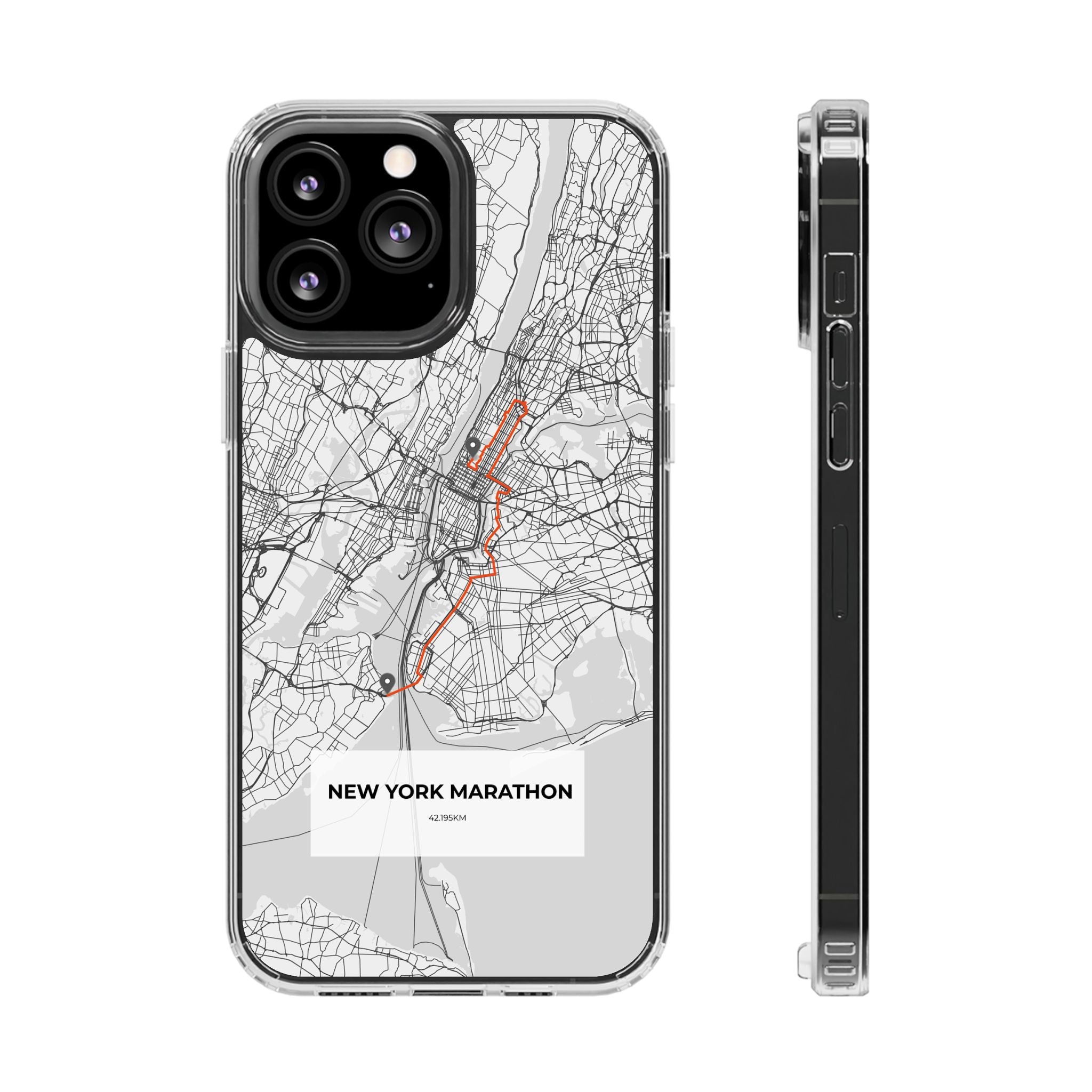 New York Marathon Route Clear Impact-Resistant Phone Case