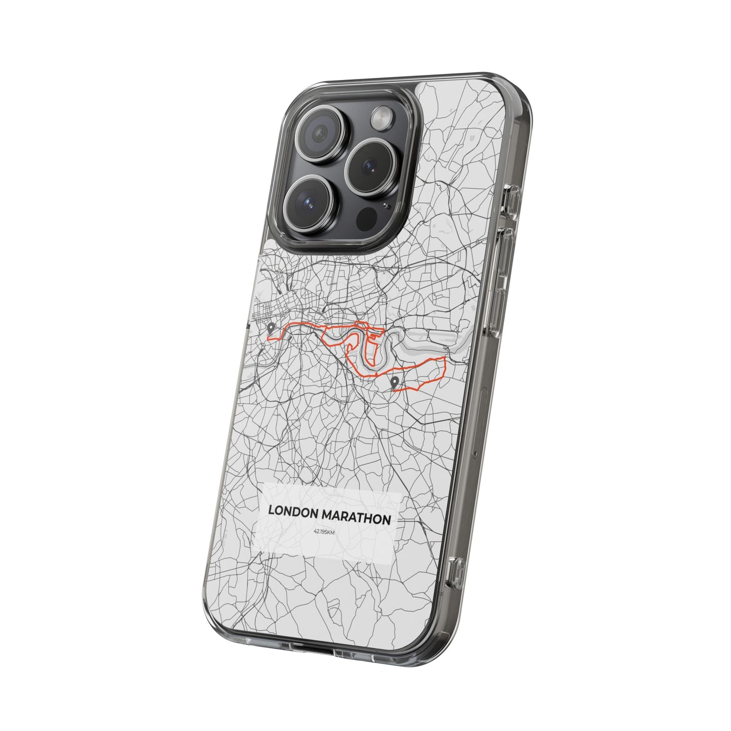 London Marathon Route Clear Impact-Resistant Phone Case