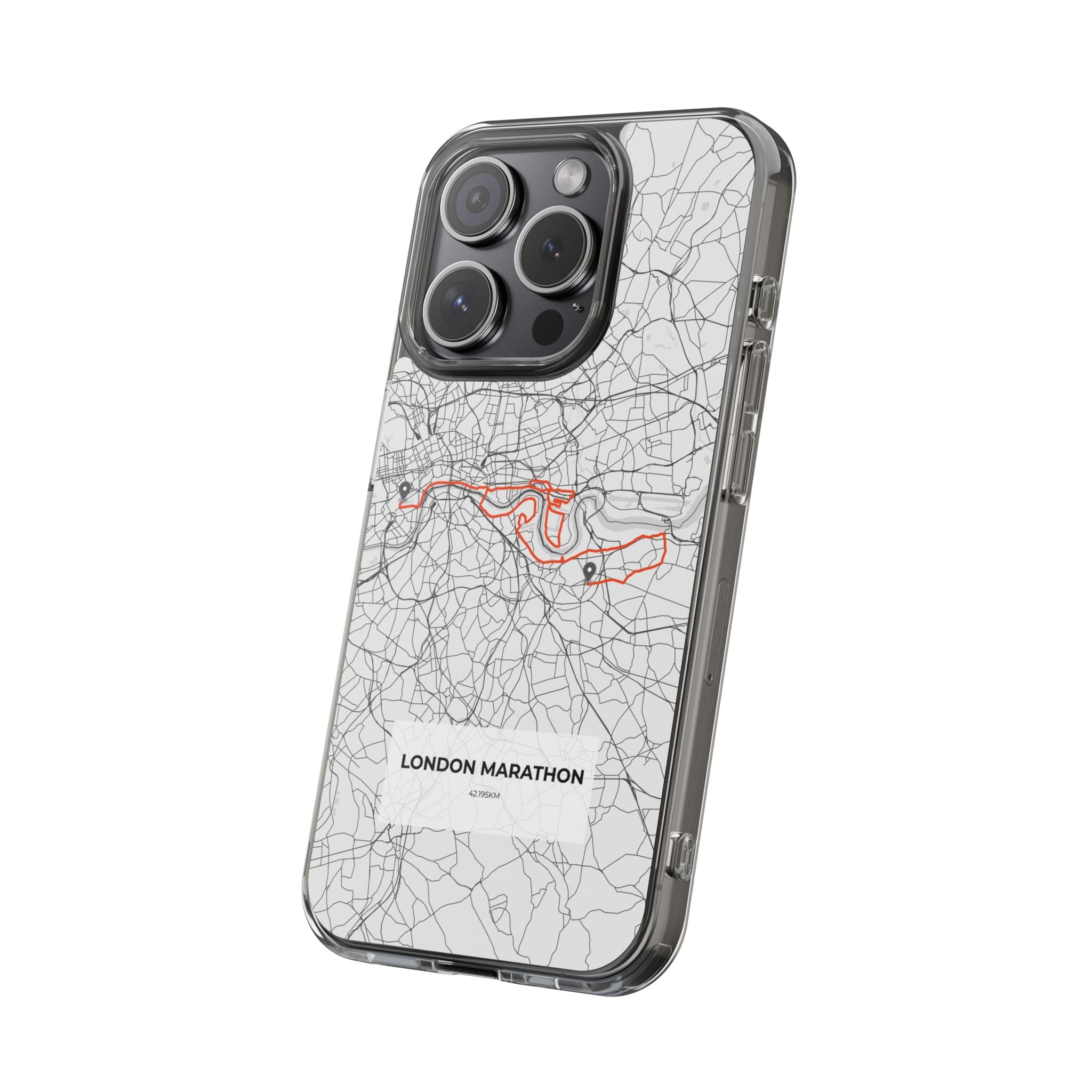 London Marathon Route Clear Impact-Resistant Phone Case