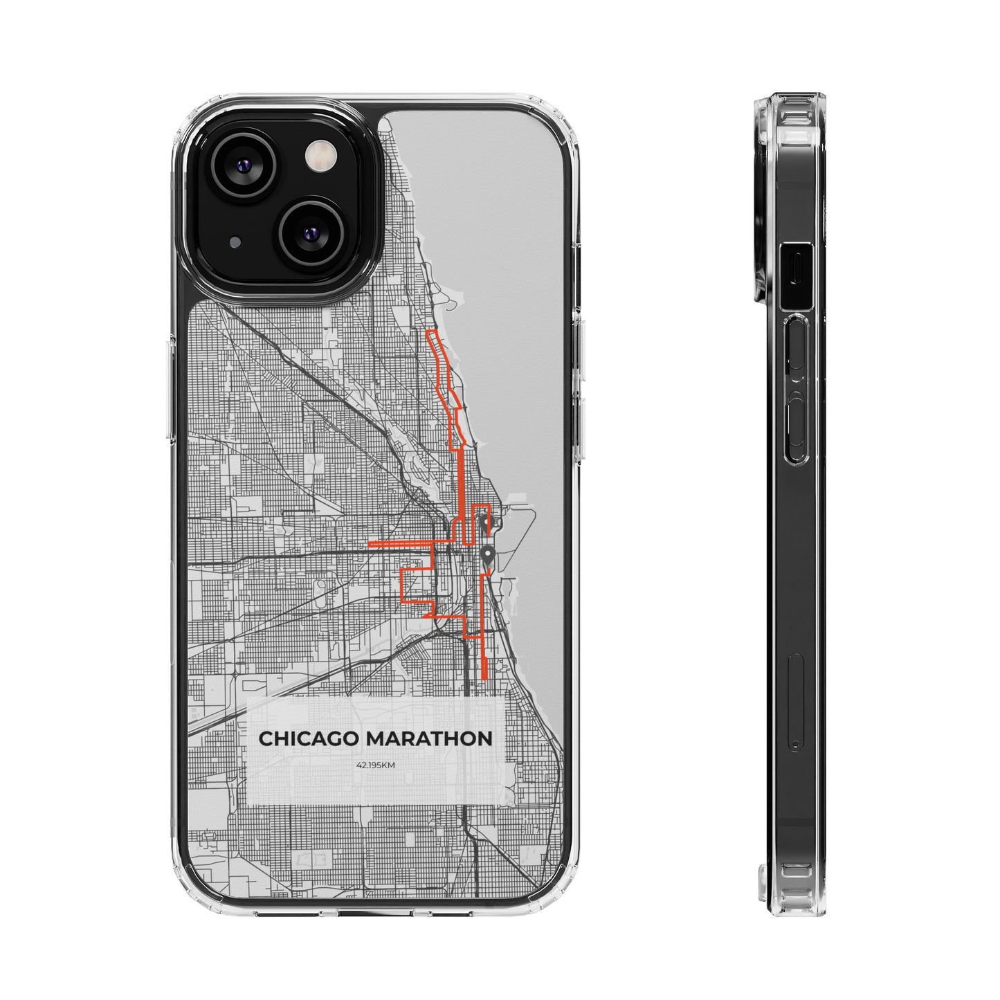 Chicago Marathon Route Clear Impact-Resistant Phone Case