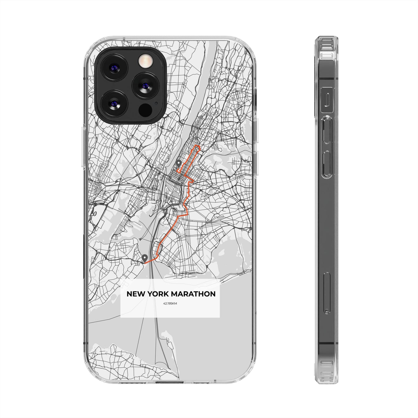 New York Marathon Route Magnetic Clear Impact-Resistant Phone Case