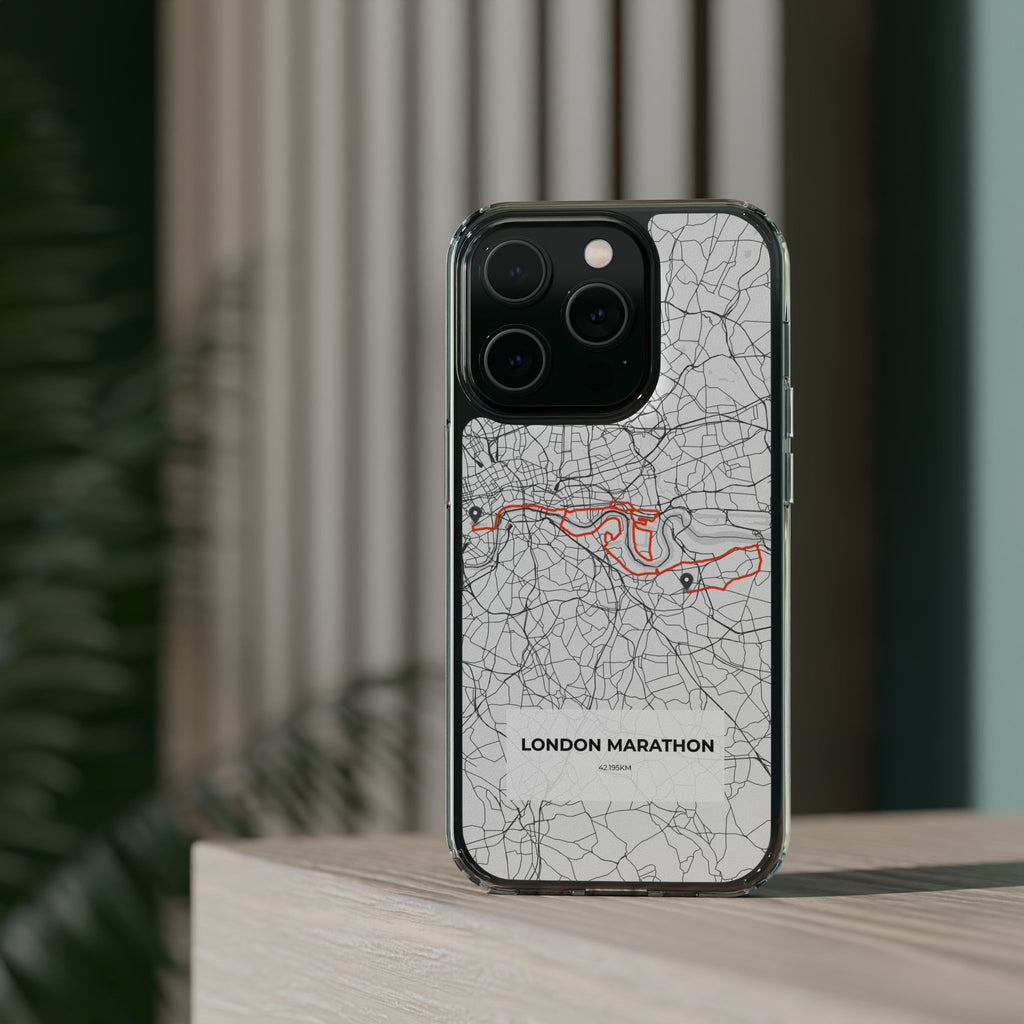 London Marathon Route Clear Impact-Resistant Phone Case