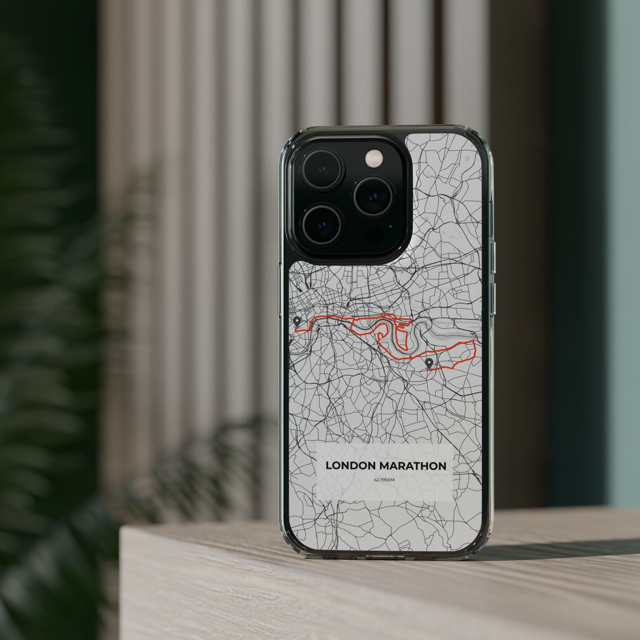 London Marathon Route Clear Impact-Resistant Phone Case