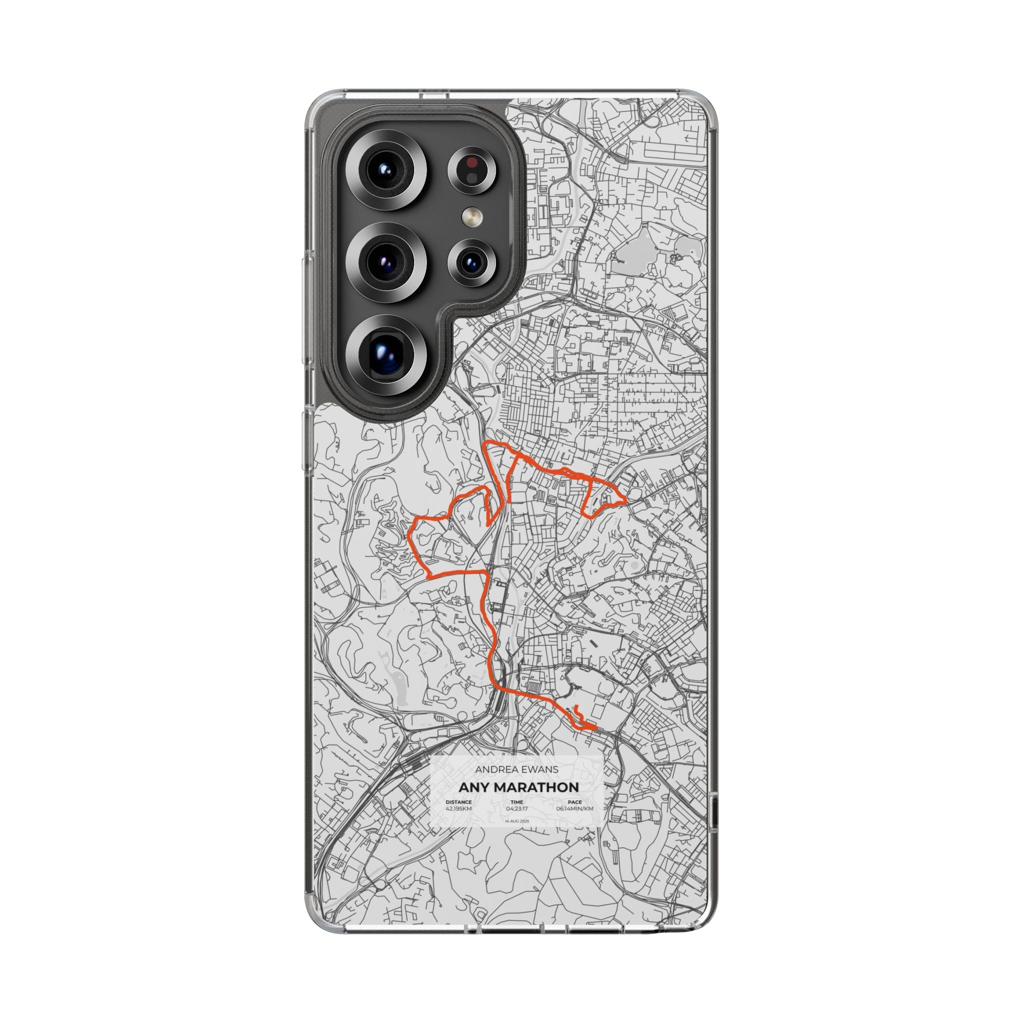 Customized Marathon Route Clear Impact-Resistant Phone Case