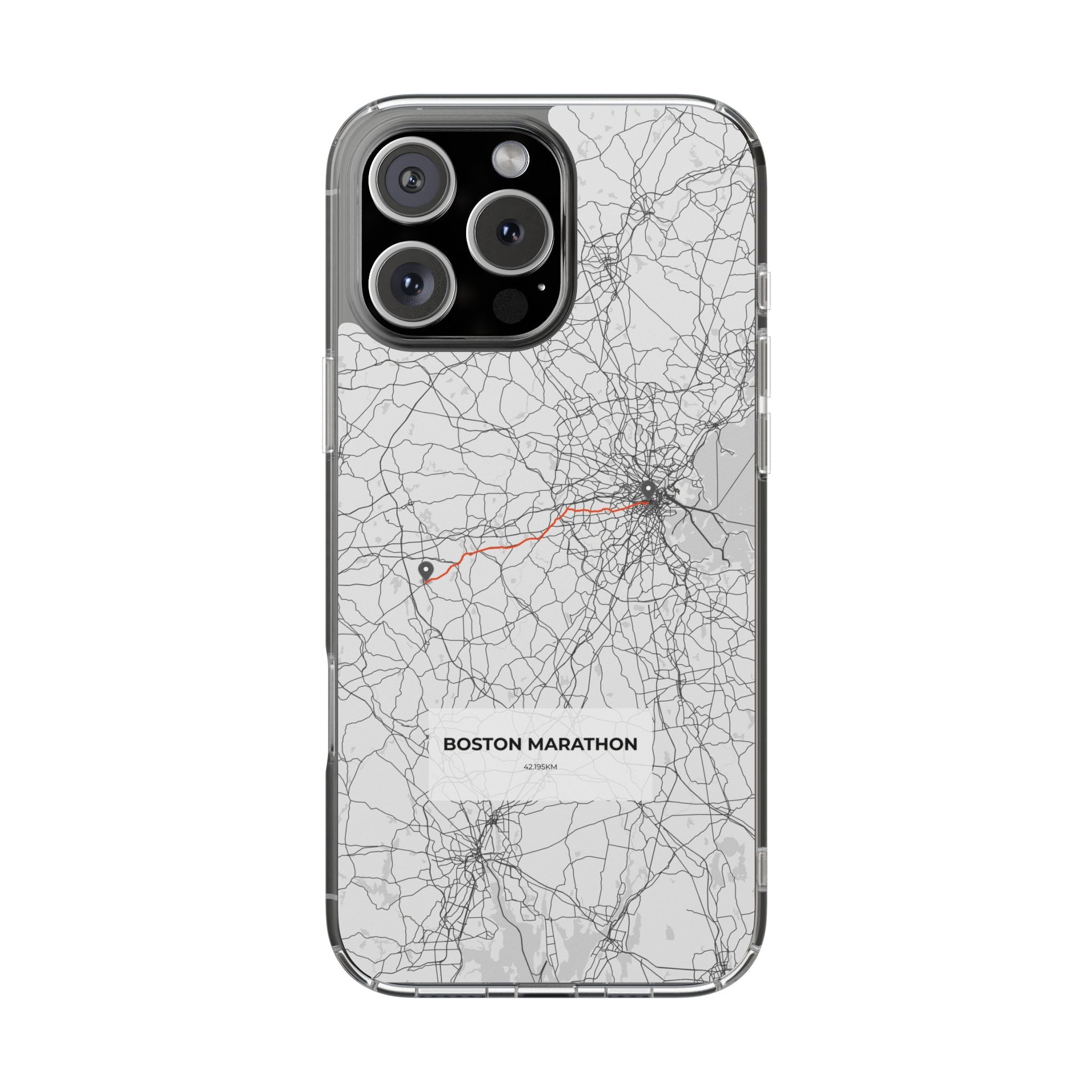 Boston Marathon Route Clear Impact-Resistant Phone Case