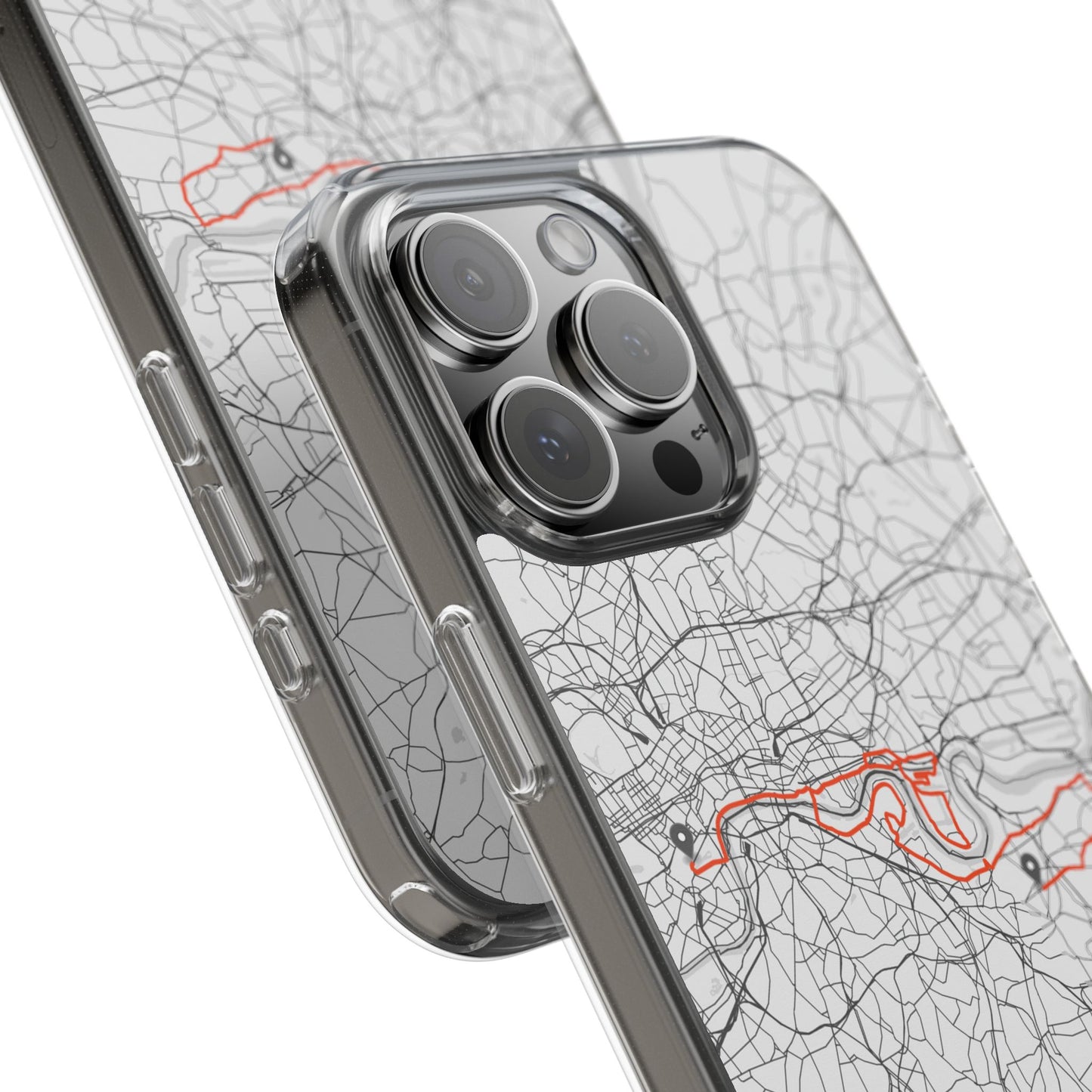 London Marathon Route Clear Impact-Resistant Phone Case