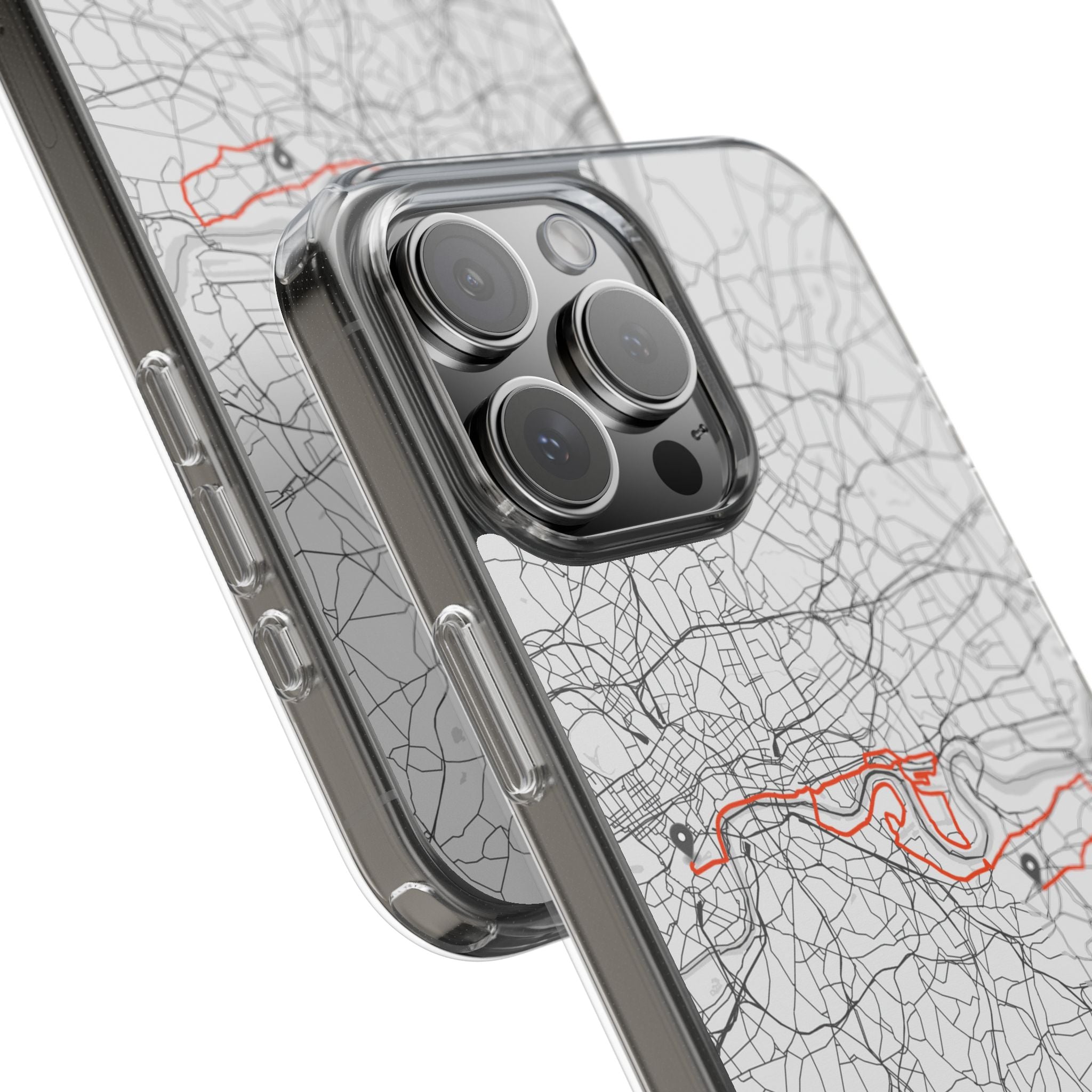 London Marathon Route Clear Impact-Resistant Phone Case