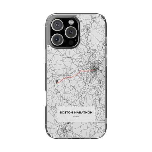 Boston Marathon Route Magnetic Clear Impact-Resistant Phone Case