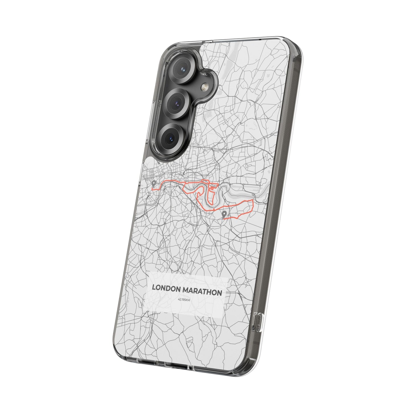 London Marathon Route Clear Impact-Resistant Phone Case