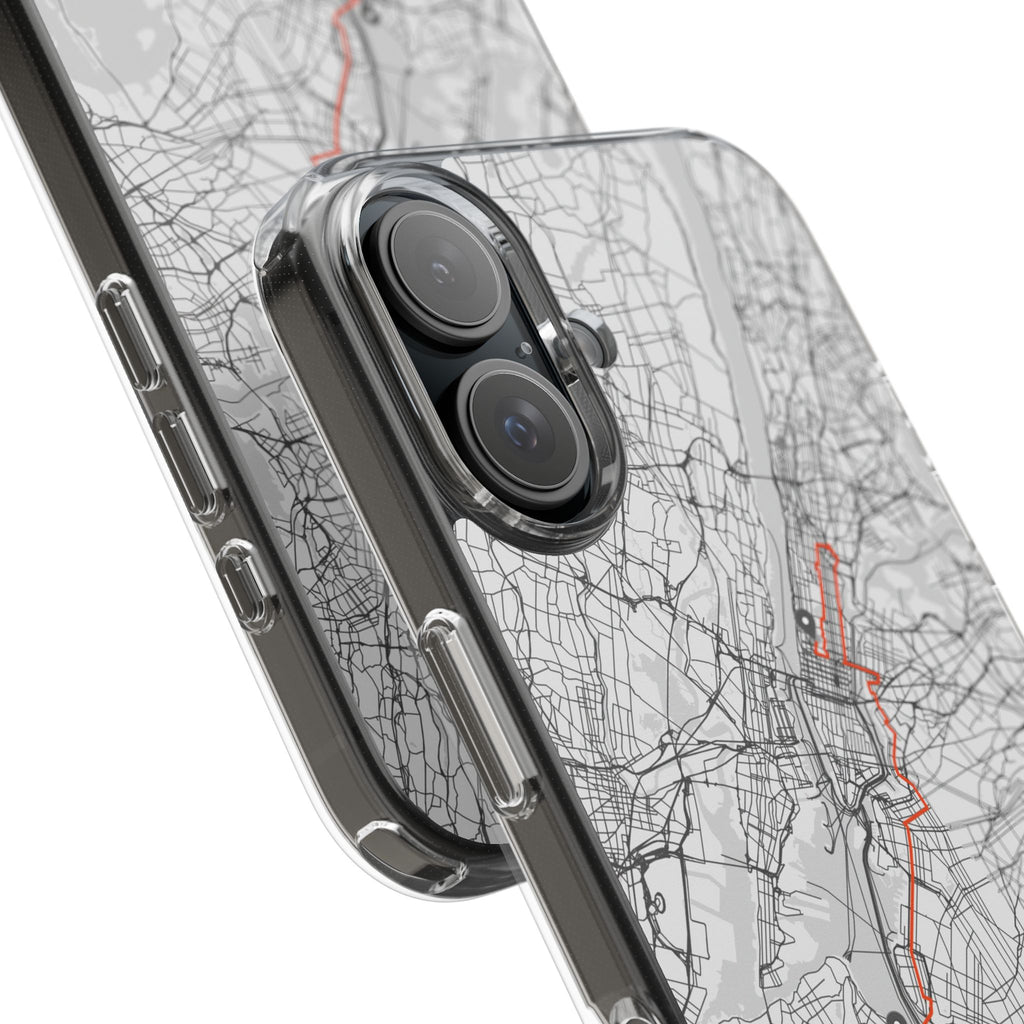New York Marathon Route Clear Impact-Resistant Phone Case