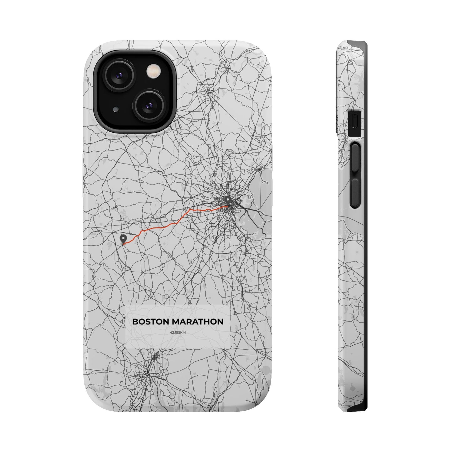 Boston Marathon Route Magnetic Impact-Resistant Phone Case