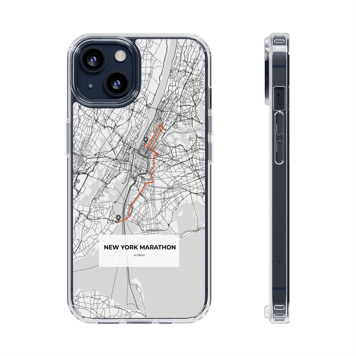 New York Marathon Route Magnetic Clear Impact-Resistant Phone Case