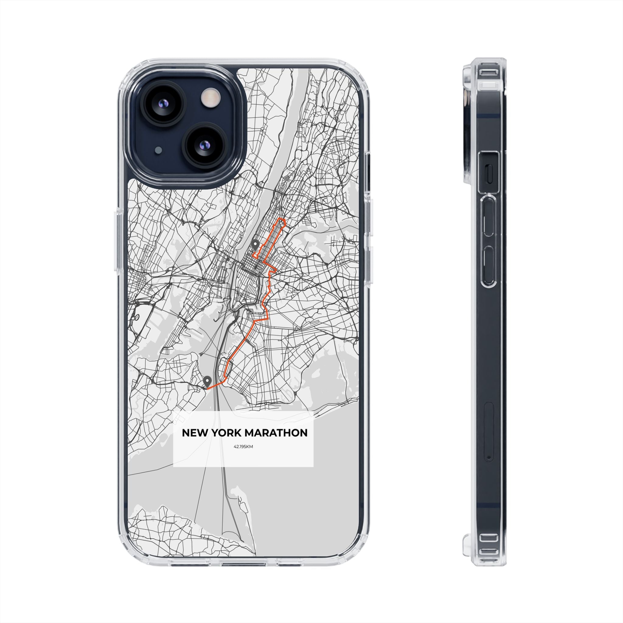 New York Marathon Route Magnetic Clear Impact-Resistant Phone Case