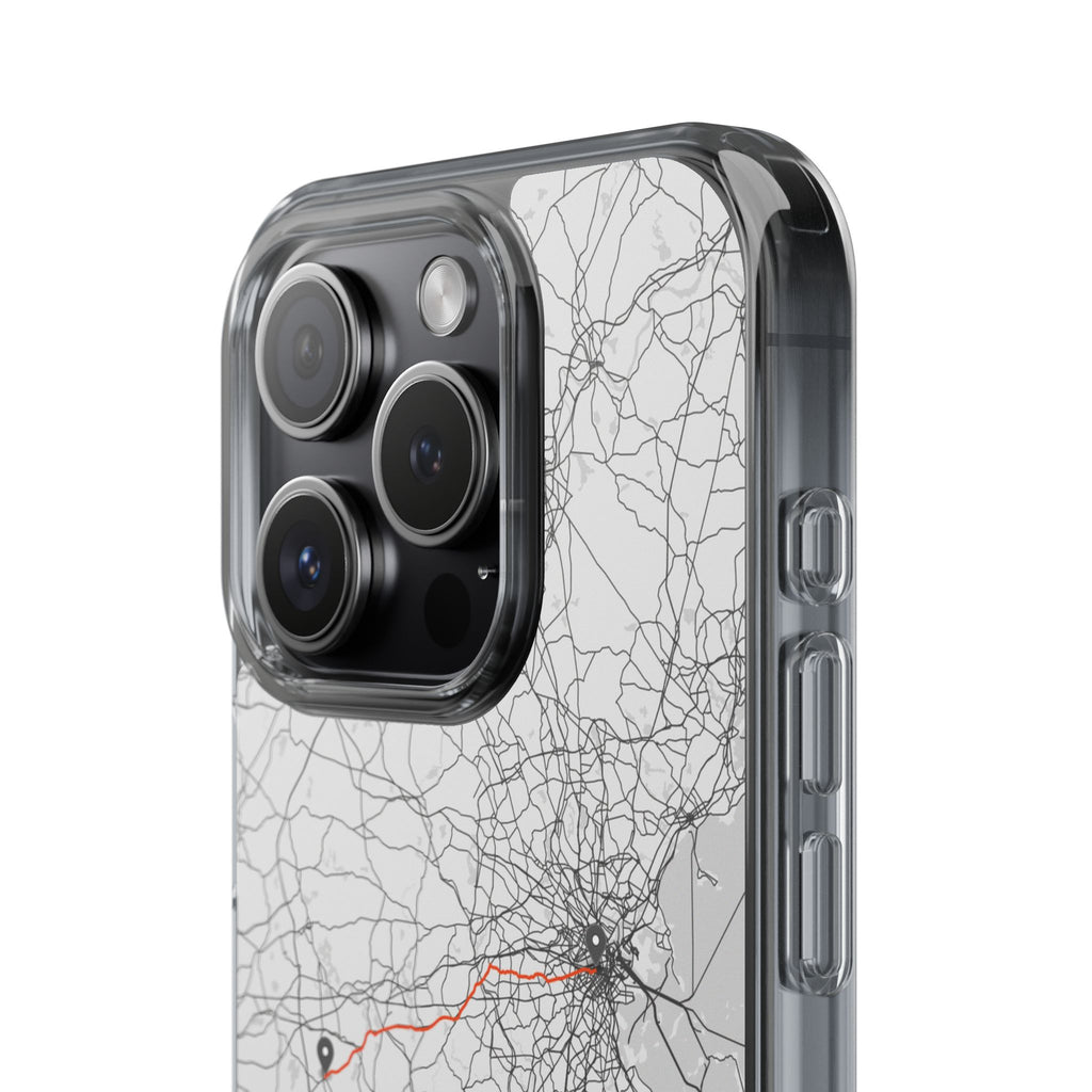 Boston Marathon Route Clear Impact-Resistant Phone Case