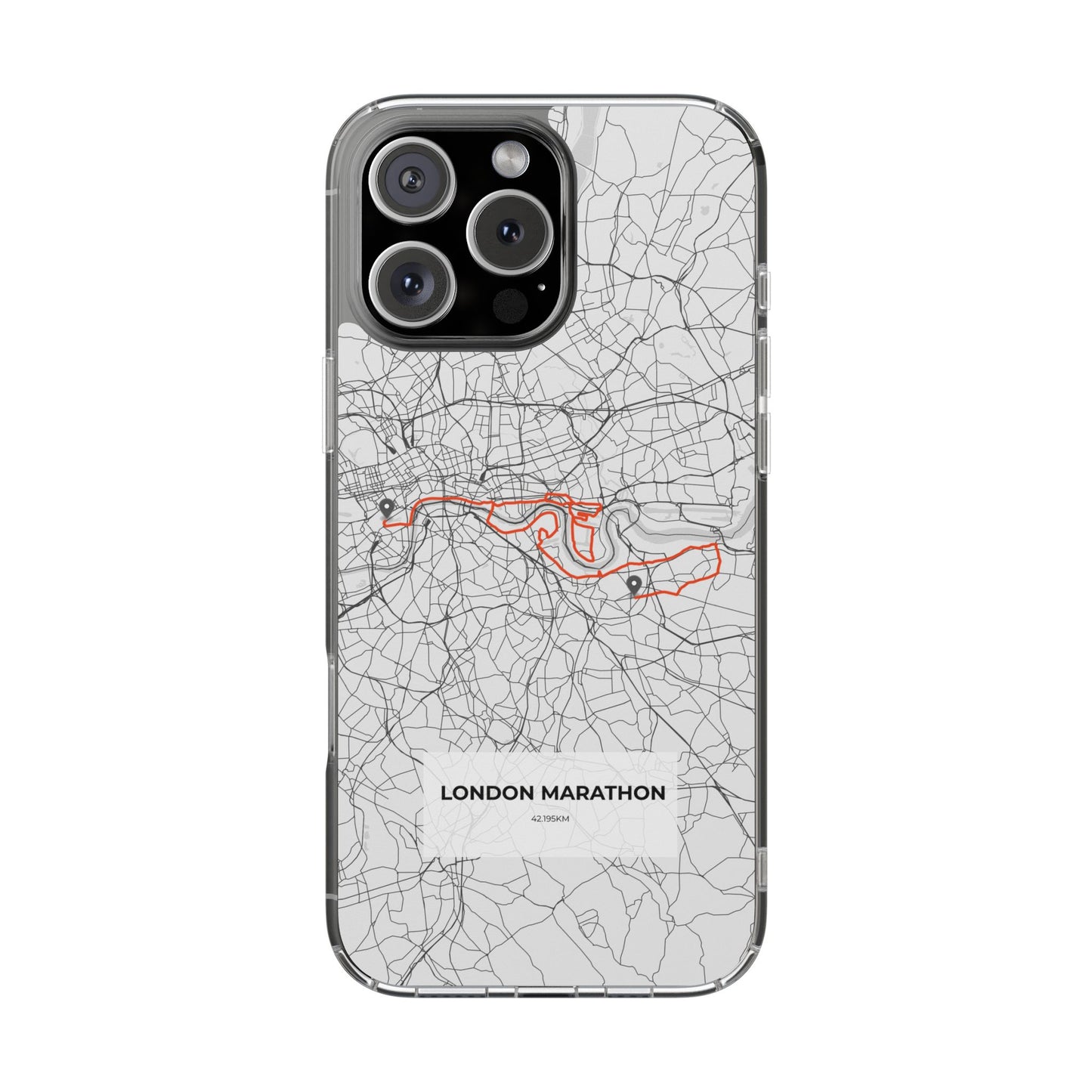London Marathon Route Magnetic Clear Impact-Resistant Phone Case