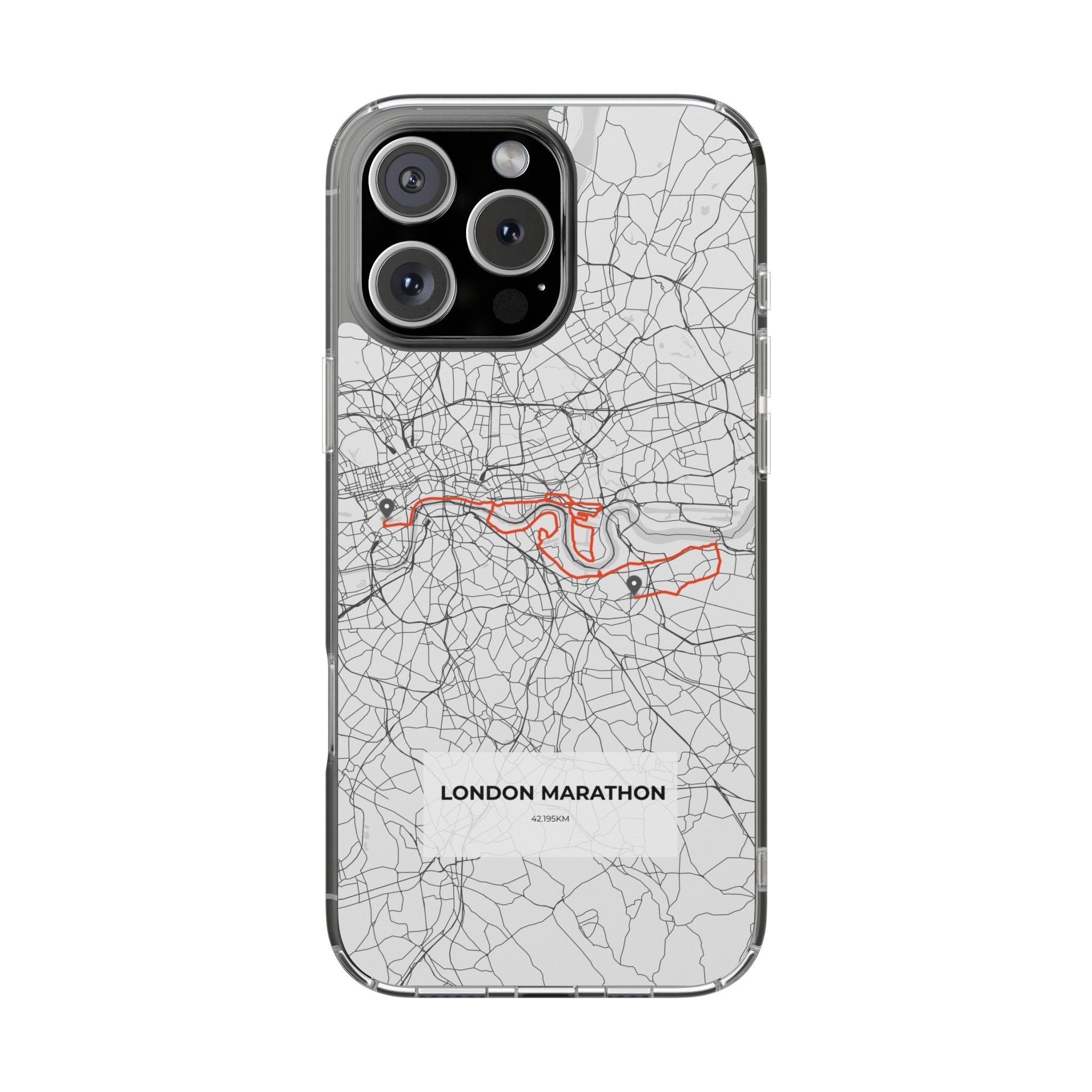 London Marathon Route Magnetic Clear Impact-Resistant Phone Case