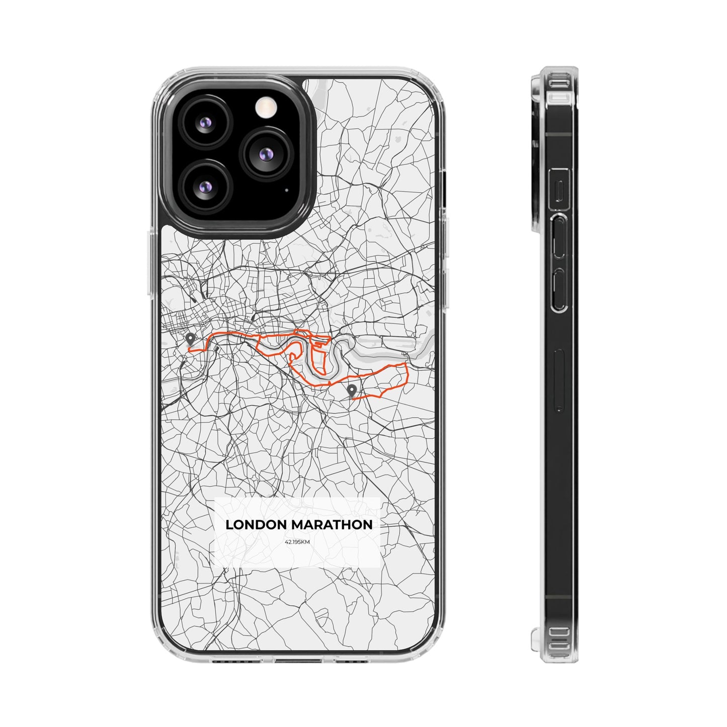 London Marathon Route Clear Impact-Resistant Phone Case