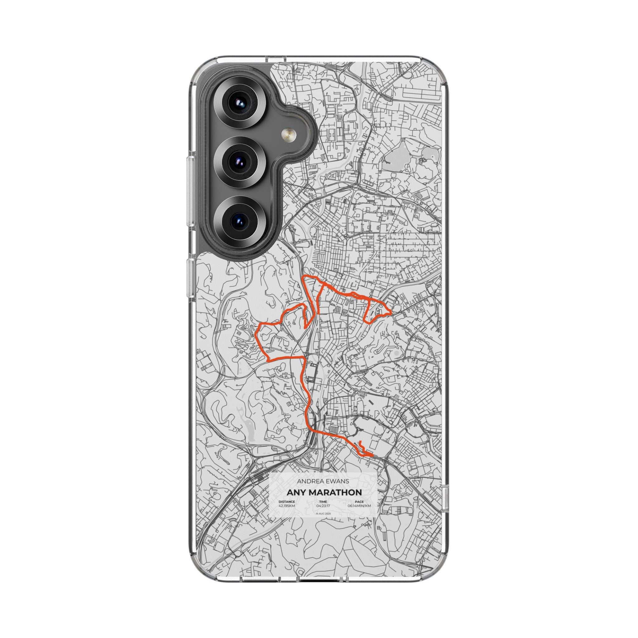 Customized Marathon Route Clear Impact-Resistant Phone Case