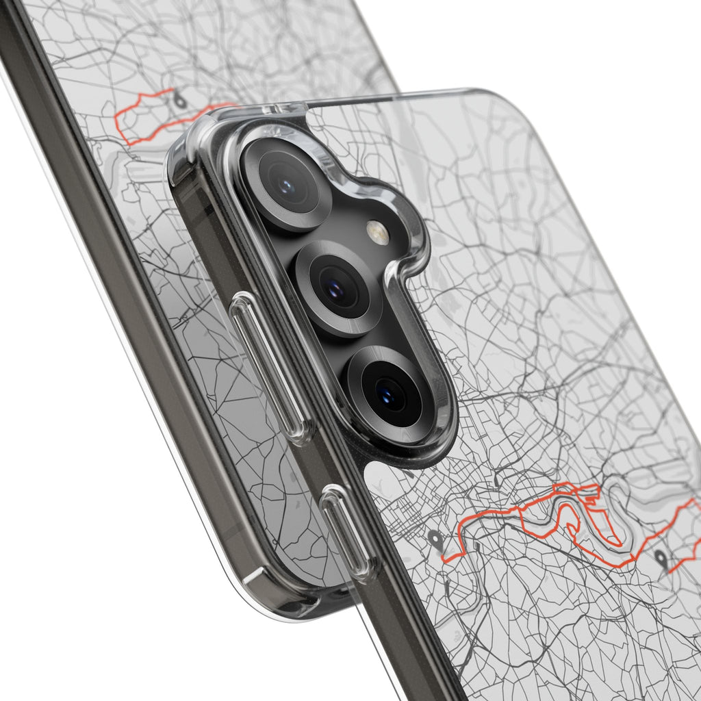 London Marathon Route Clear Impact-Resistant Phone Case