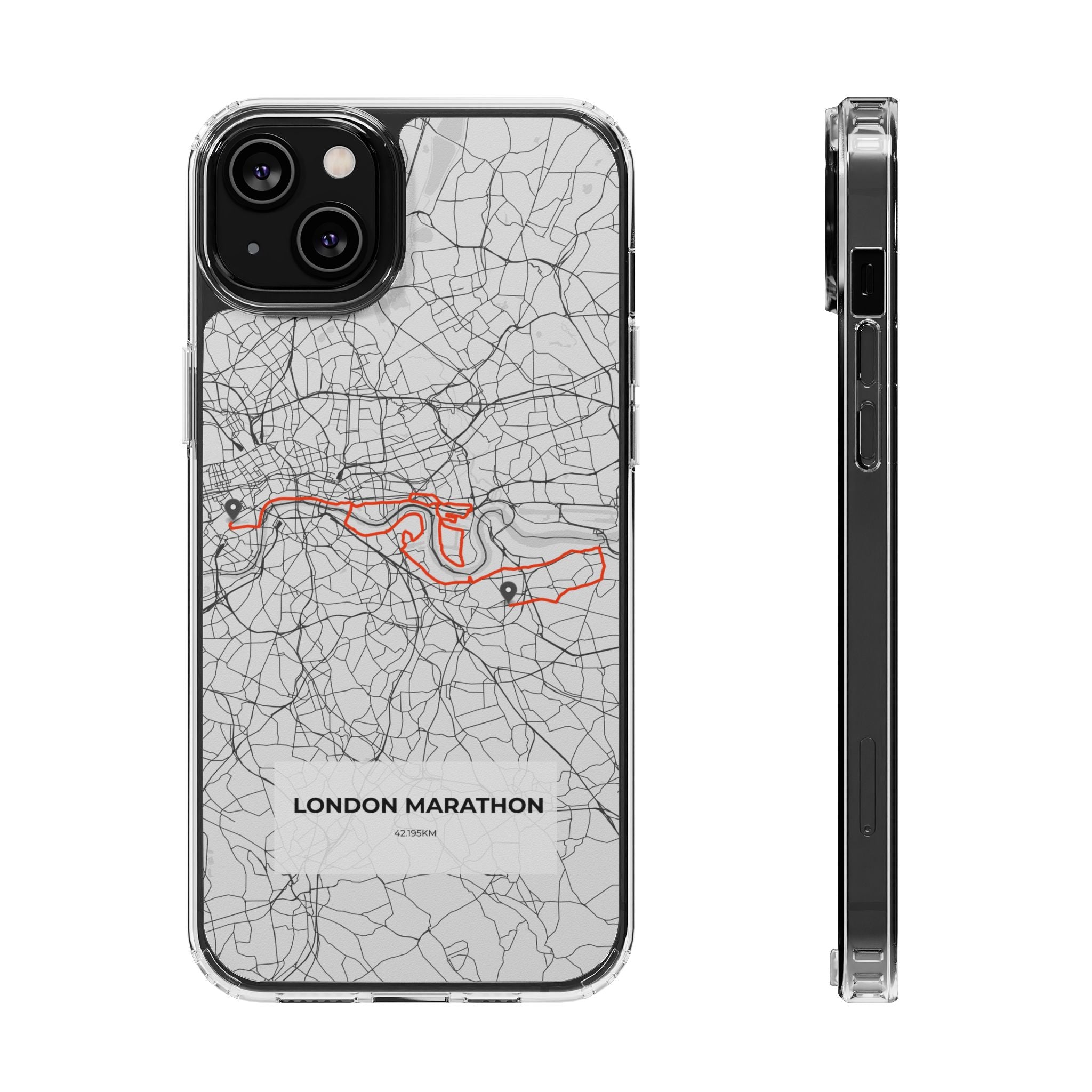 London Marathon Route Magnetic Clear Impact-Resistant Phone Case