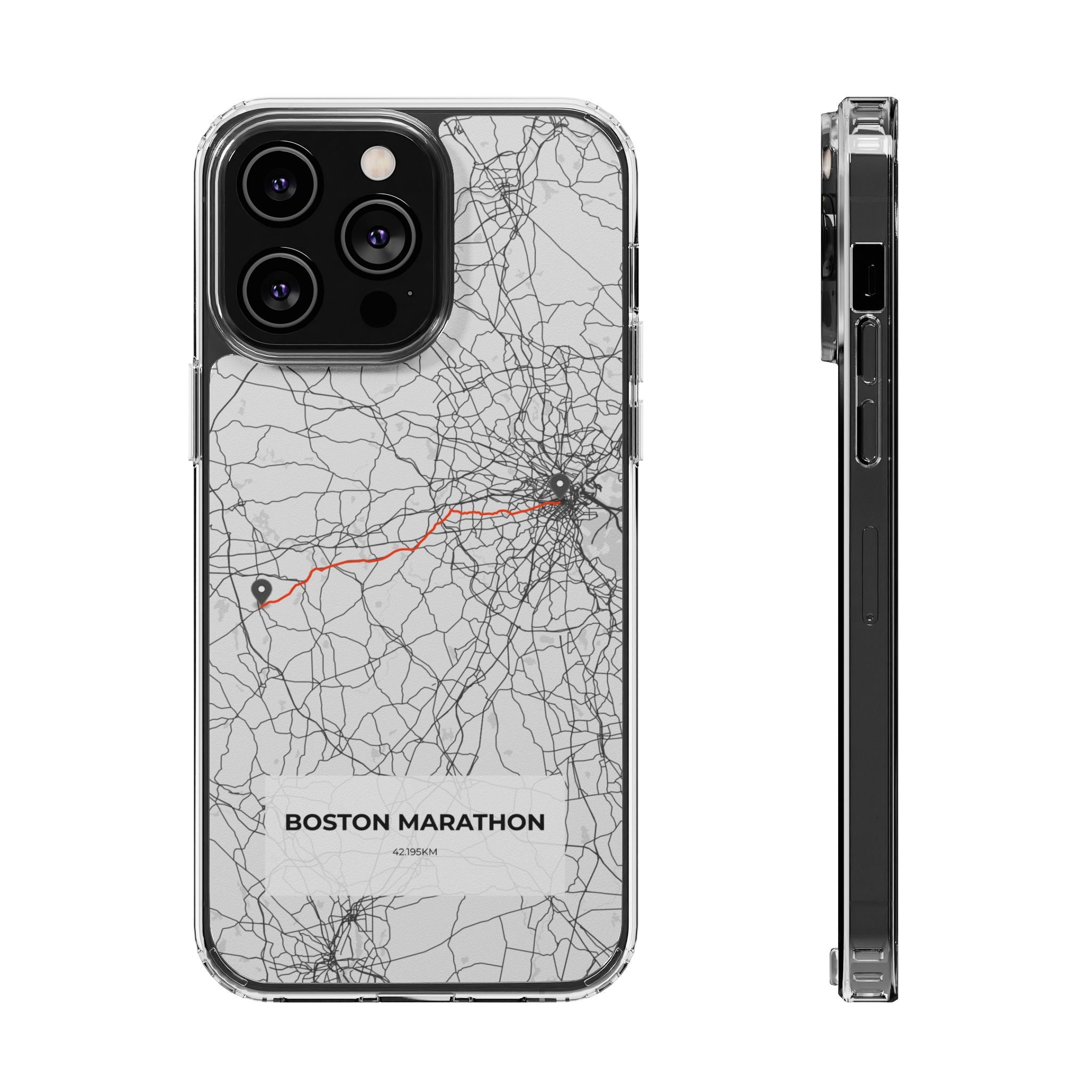 Boston Marathon Route Magnetic Clear Impact-Resistant Phone Case