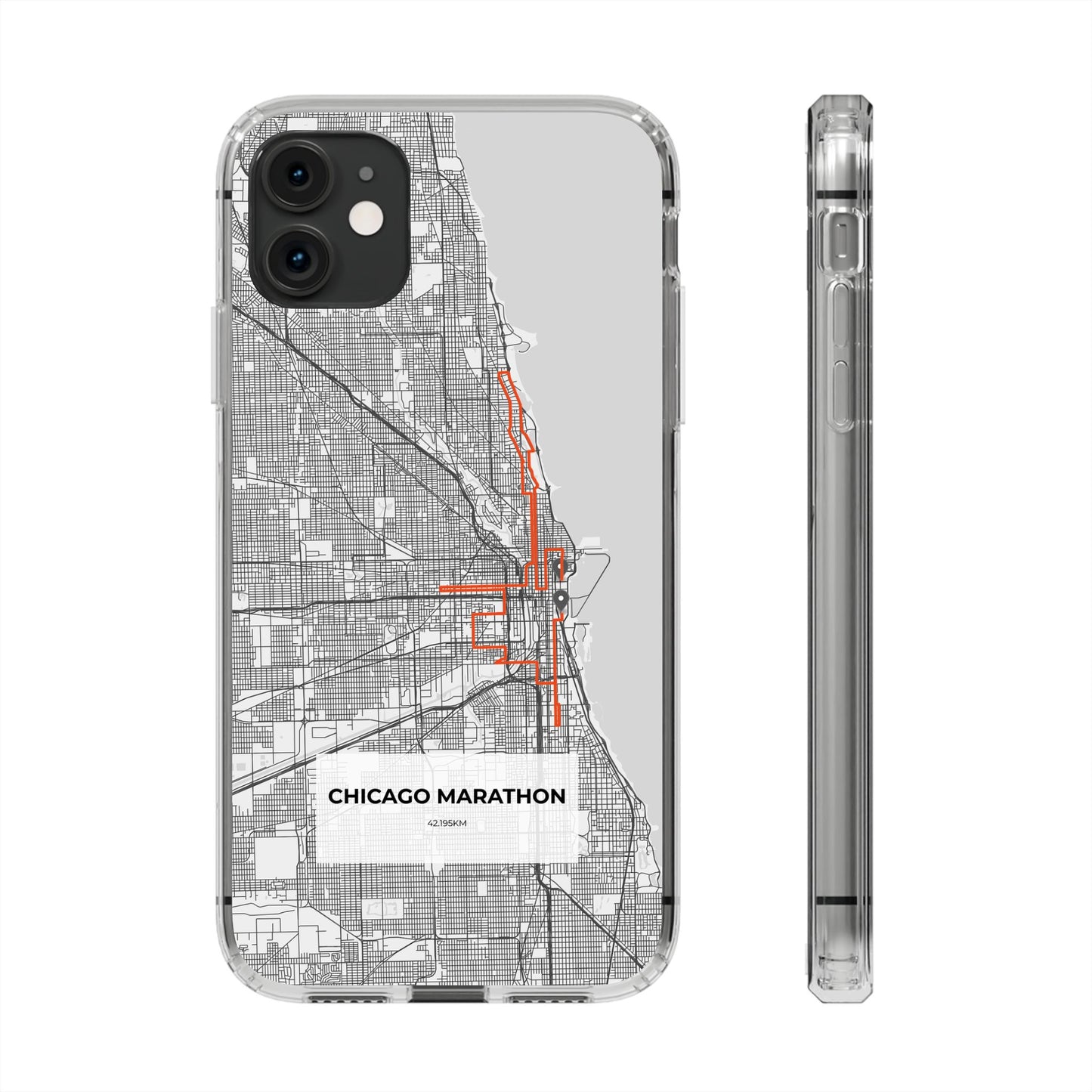 Chicago Marathon Route Clear Impact-Resistant Phone Case