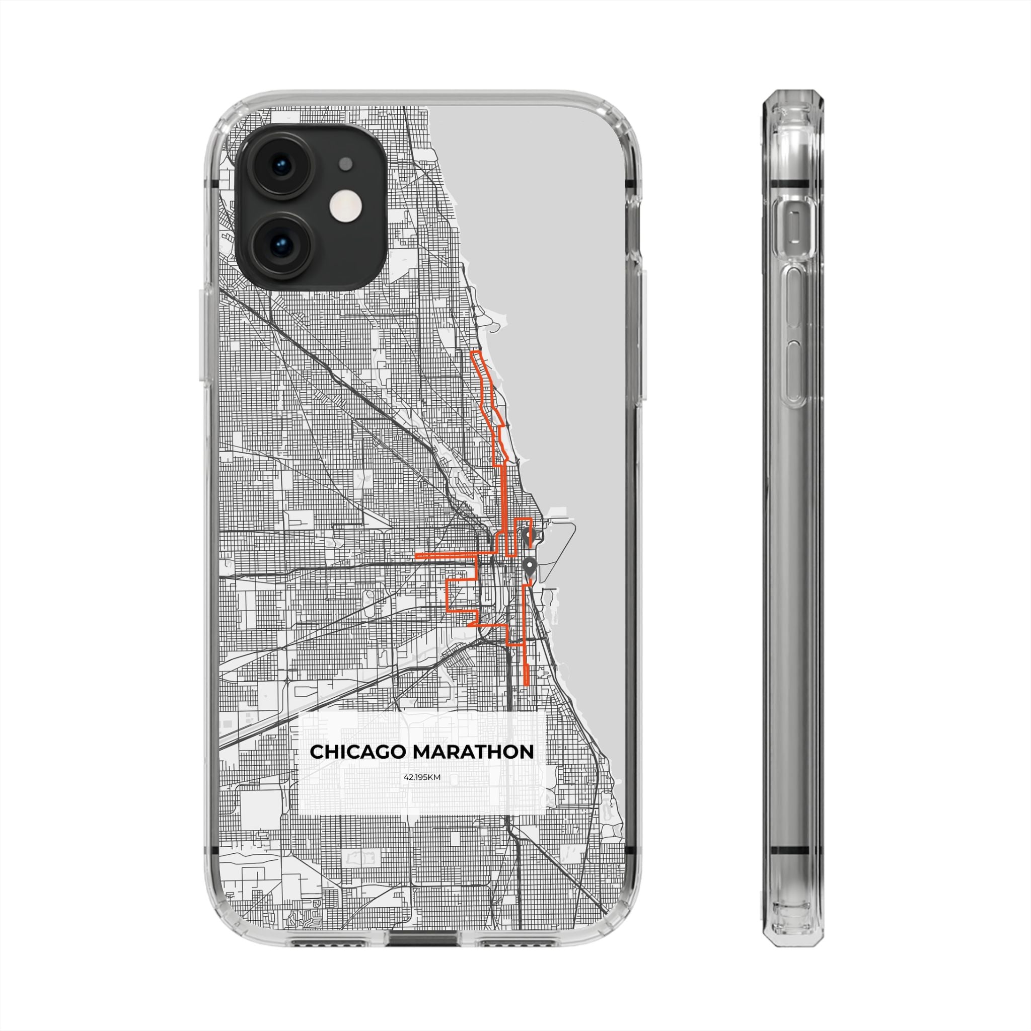 Chicago Marathon Route Clear Impact-Resistant Phone Case