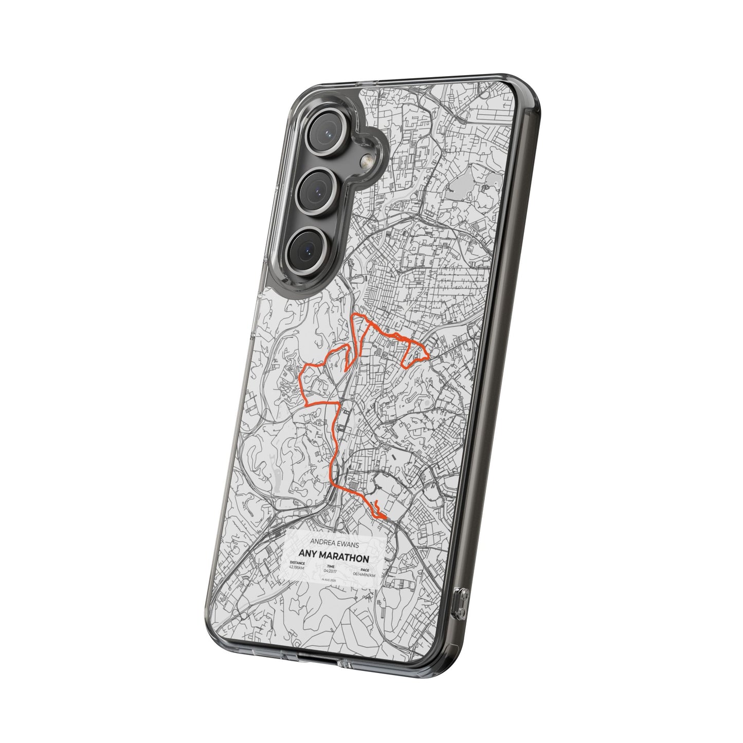 Customized Marathon Route Clear Impact-Resistant Phone Case