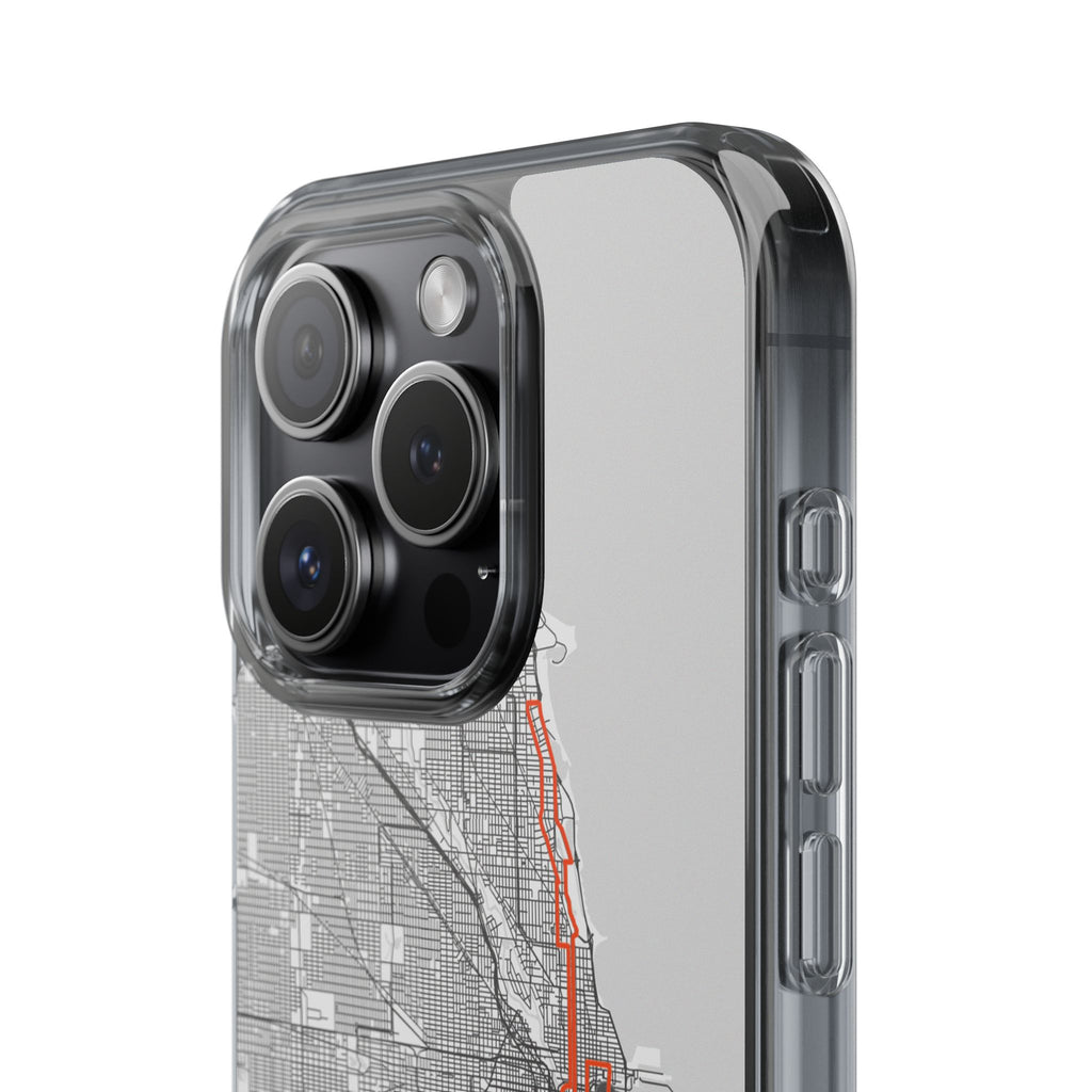 Chicago Marathon Route Clear Impact-Resistant Phone Case