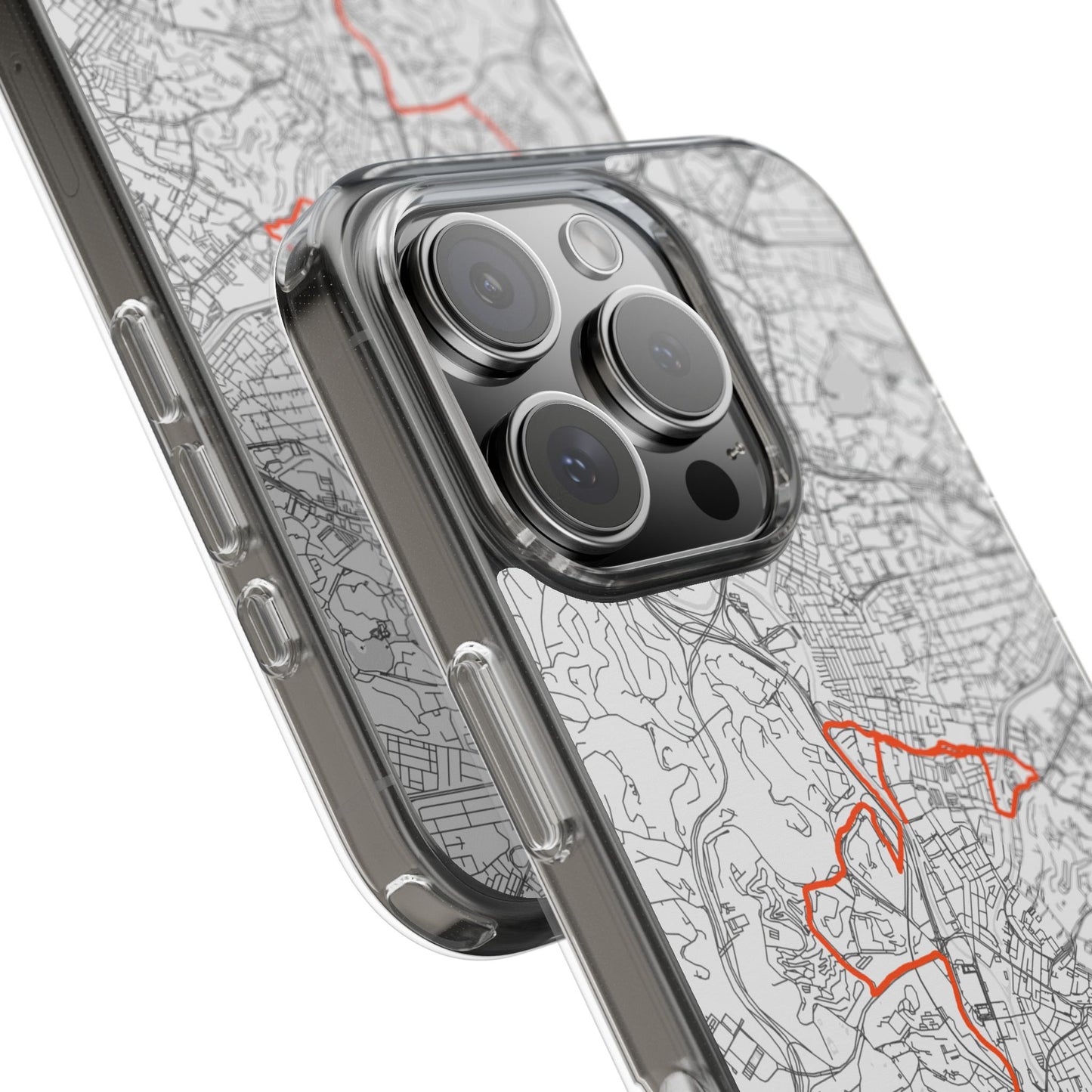 Customized Marathon Route Clear Impact-Resistant Phone Case