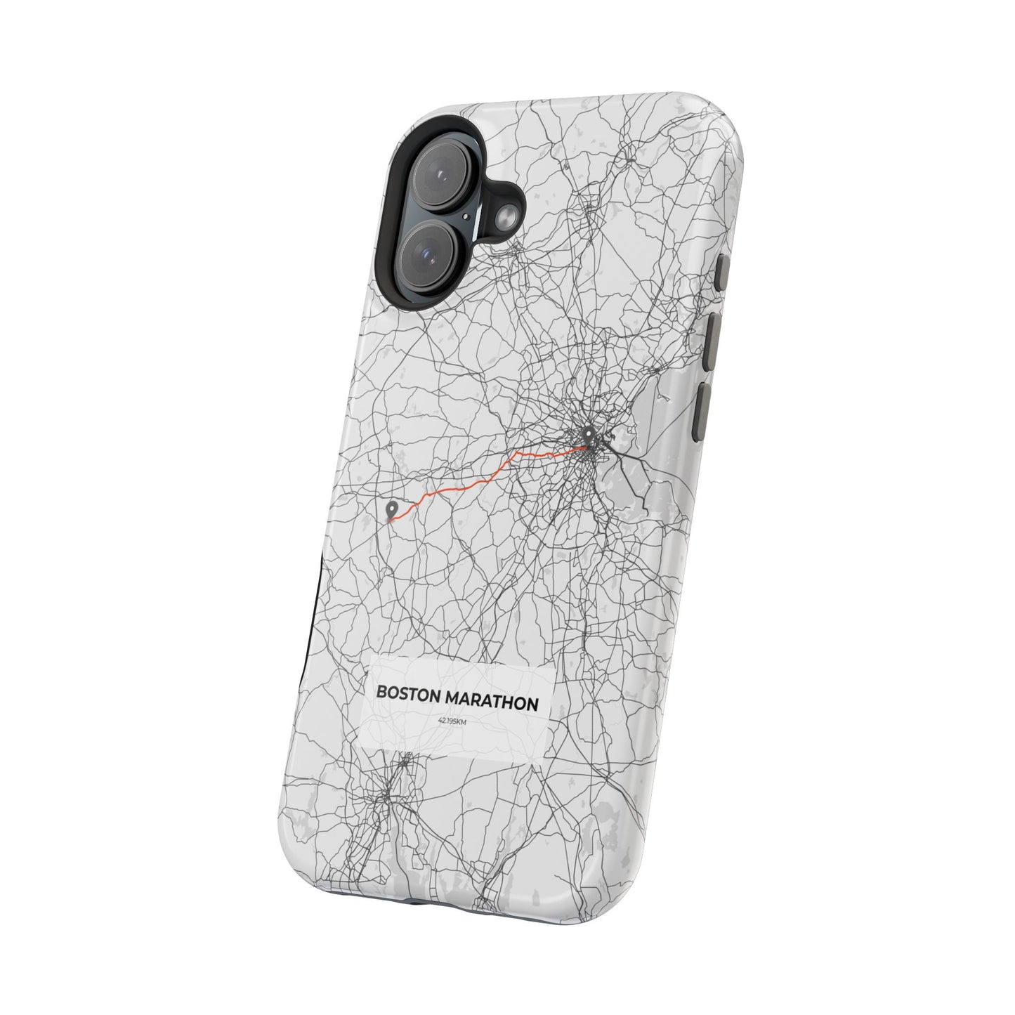 Boston Marathon Route Magnetic Impact-Resistant Phone Case