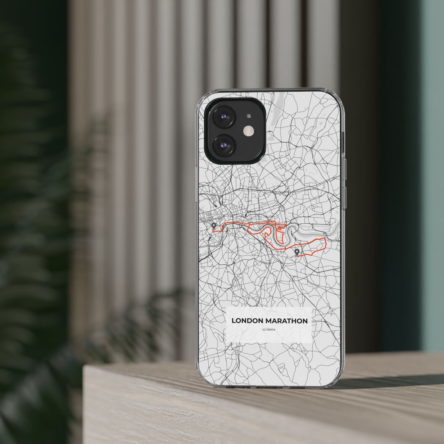 London Marathon Route Clear Impact-Resistant Phone Case
