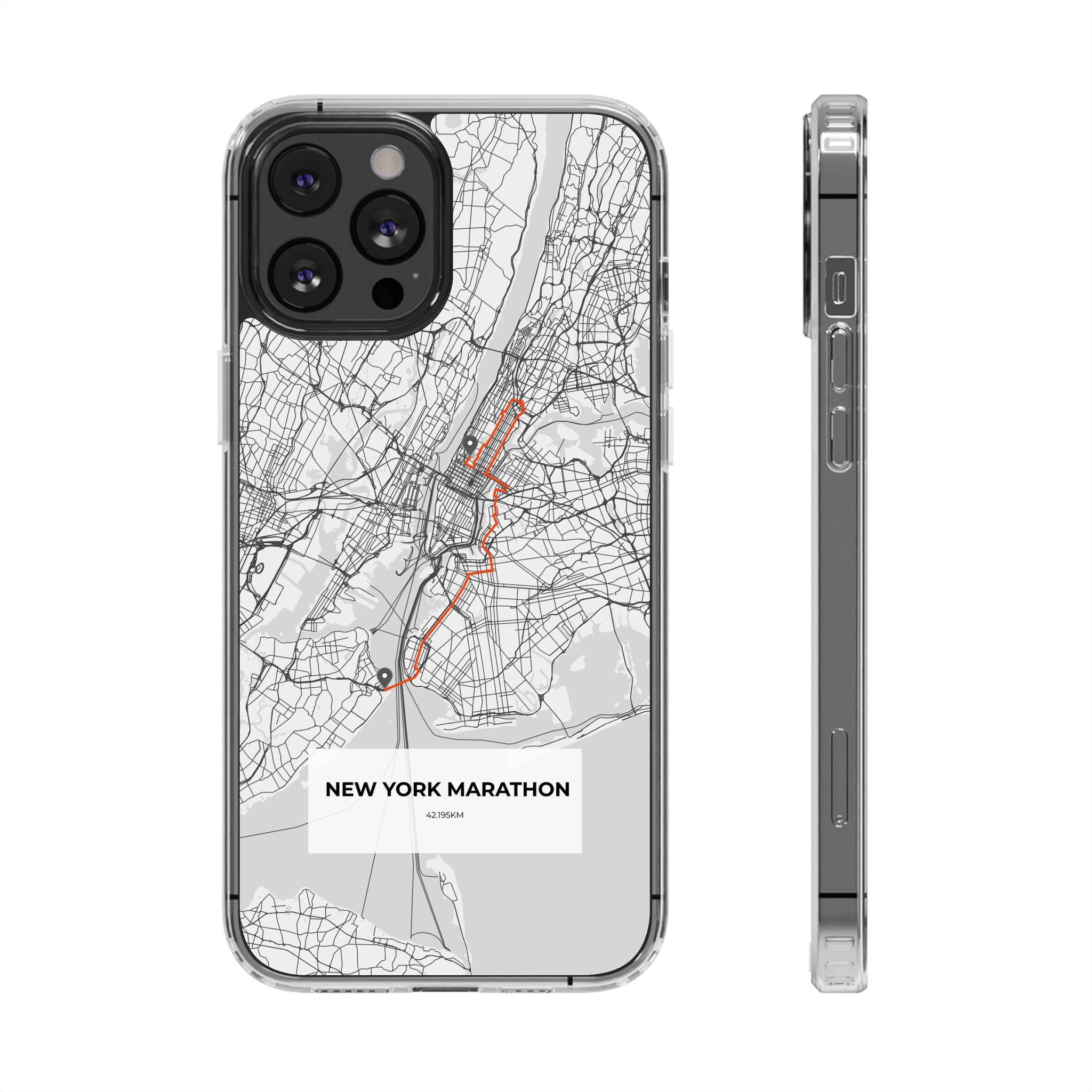 New York Marathon Route Clear Impact-Resistant Phone Case
