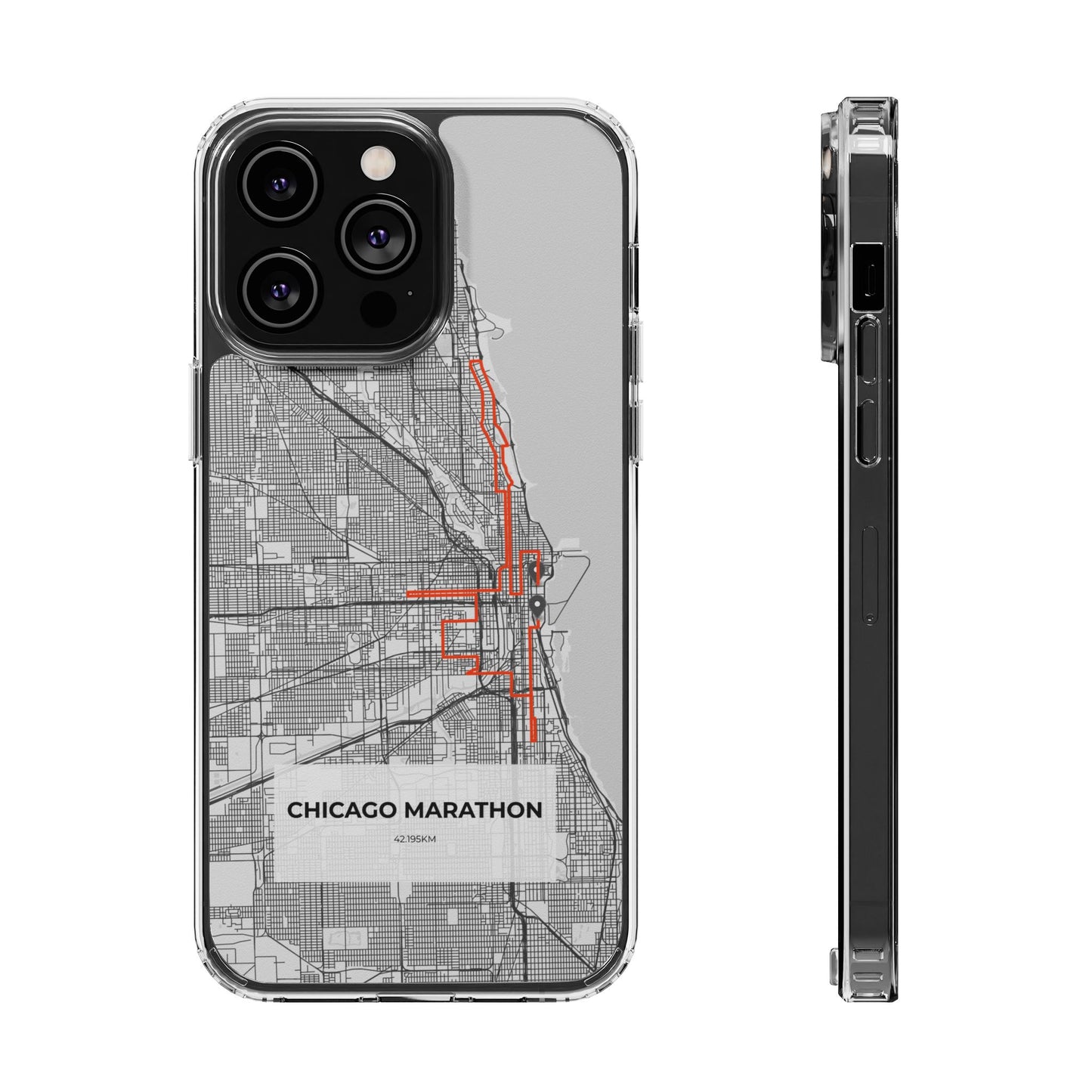 Chicago Marathon Route Clear Impact-Resistant Phone Case