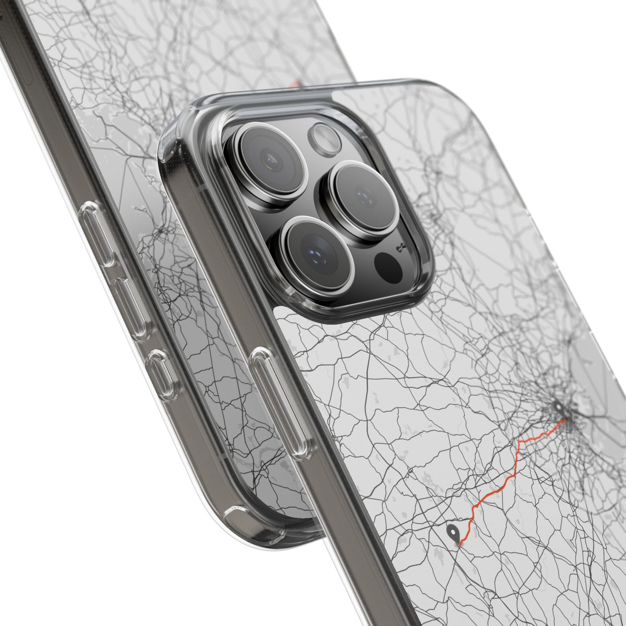 Boston Marathon Route Clear Impact-Resistant Phone Case